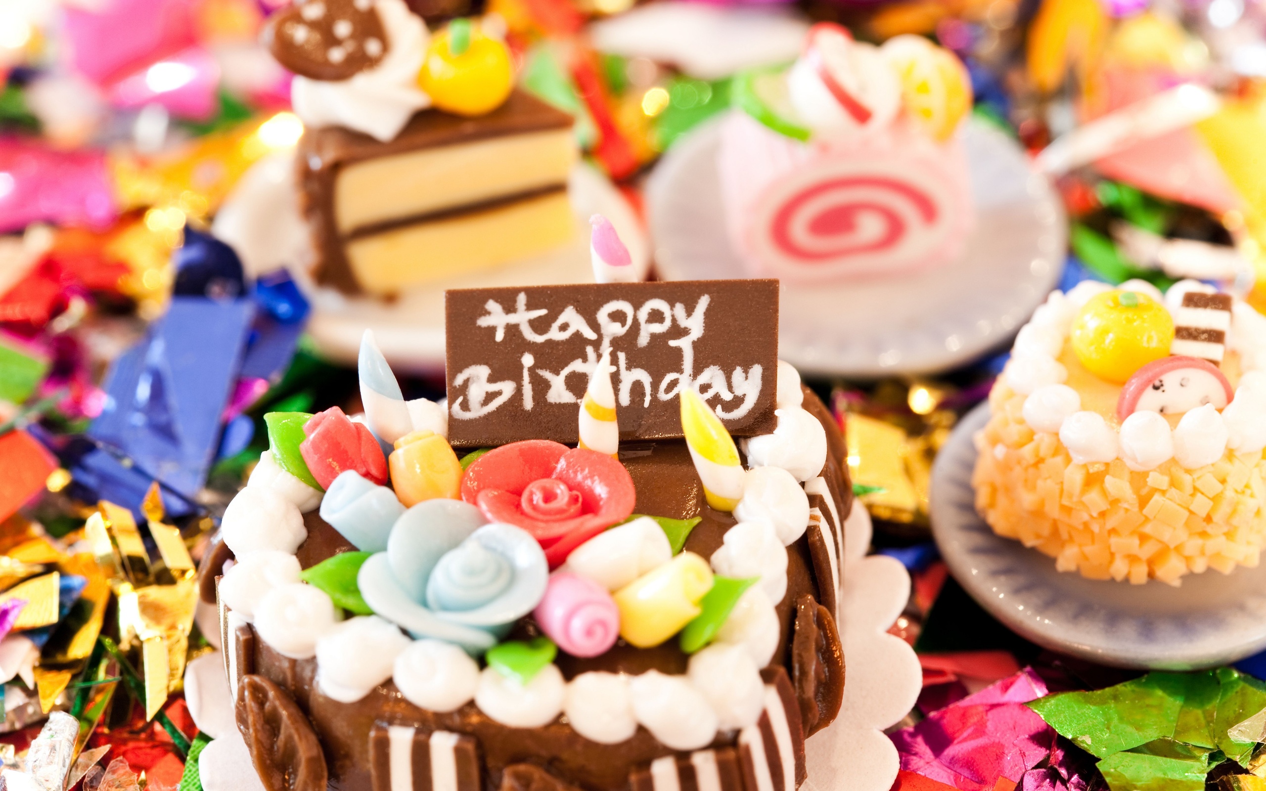wallpapers happy birthday, holiday, birthday, colorful, dessert, sugar, sweets