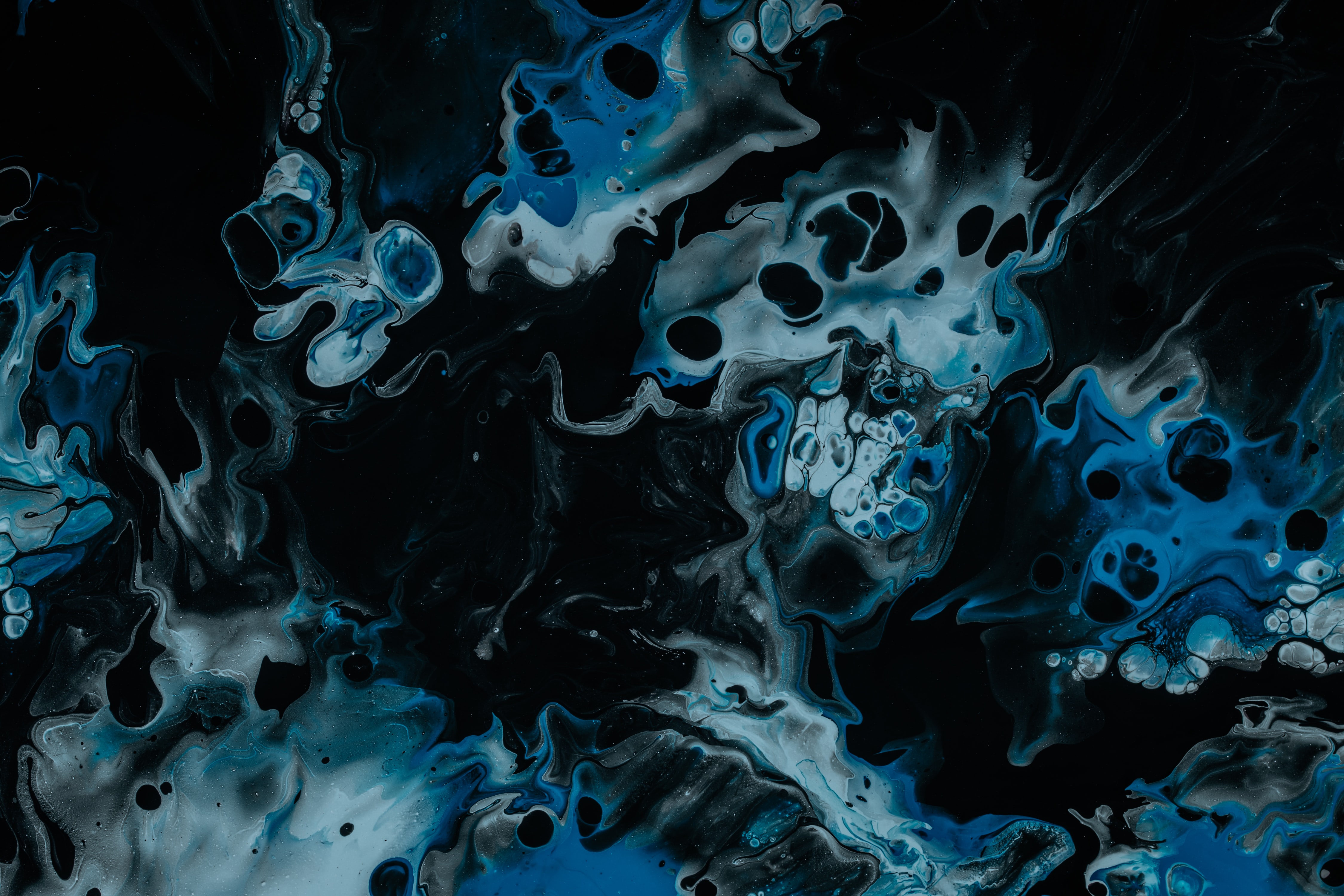 blue, spots, abstract, liquid Vertical Wallpapers