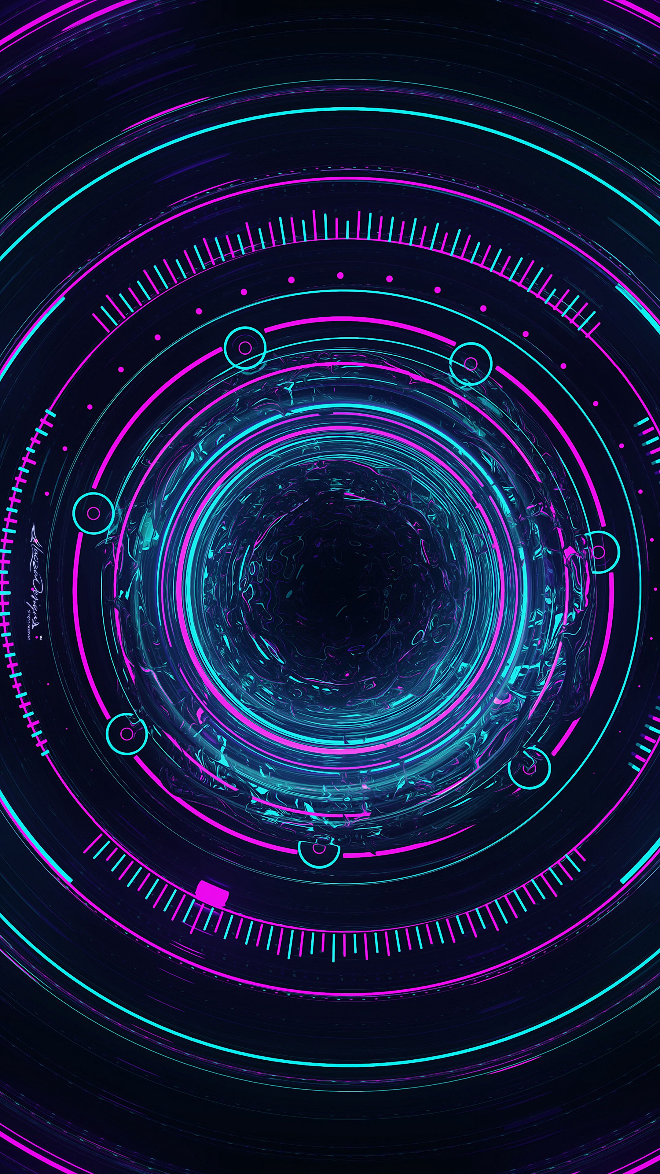 backlight, circles, glow, art, violet, blue, illumination, purple for android