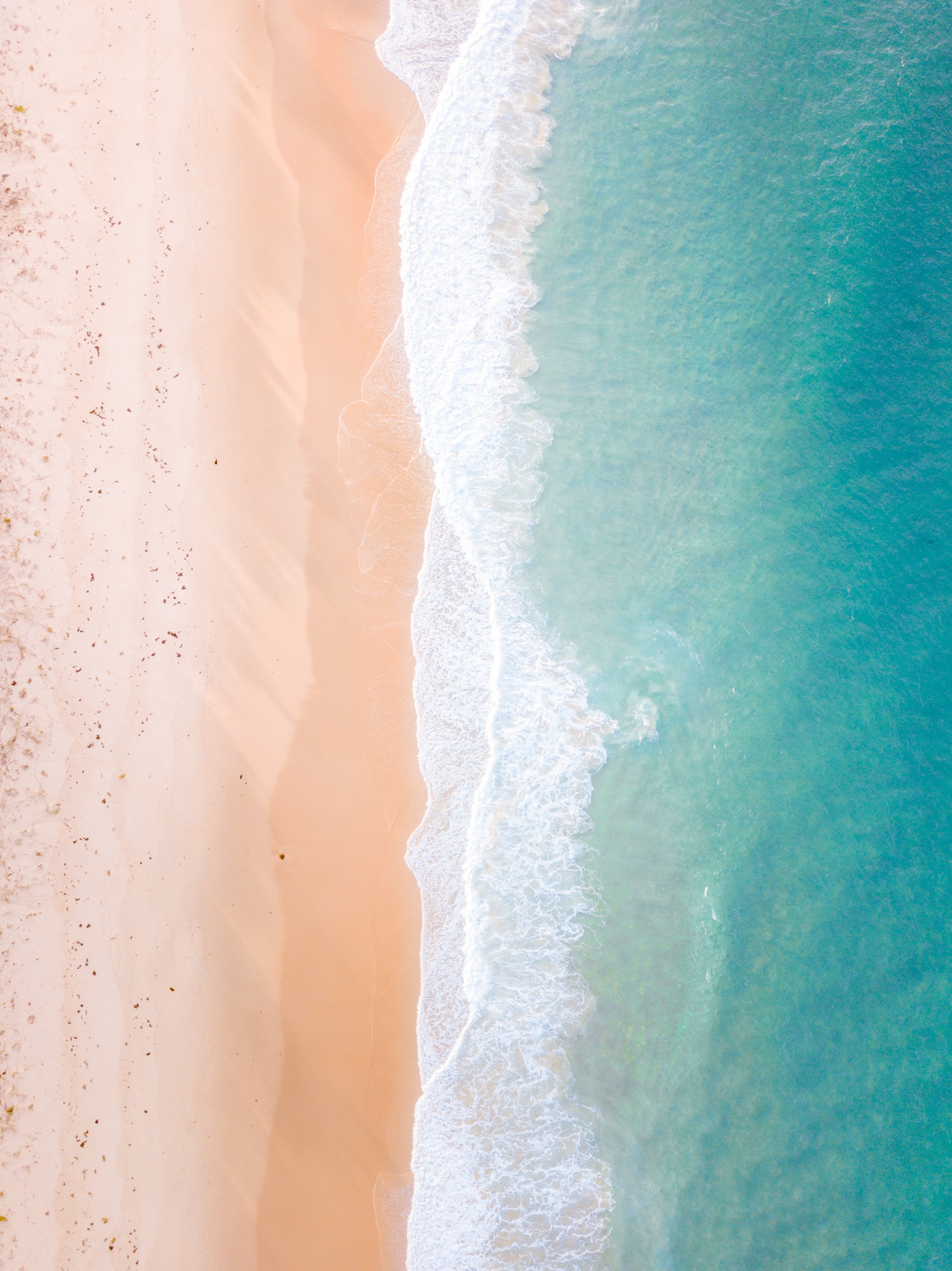 beach, wave, sea, surf, nature, view from above HD wallpaper