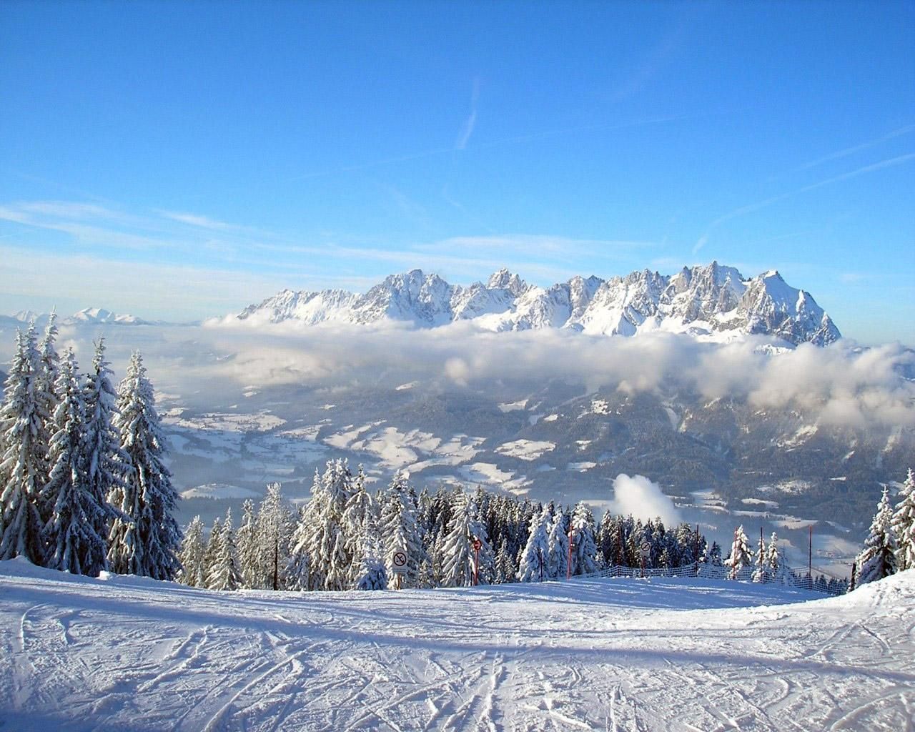 Handy-Wallpaper Natur, Nebel, Abstammung, Abstieg, Skigebiet kostenlos herunterladen.