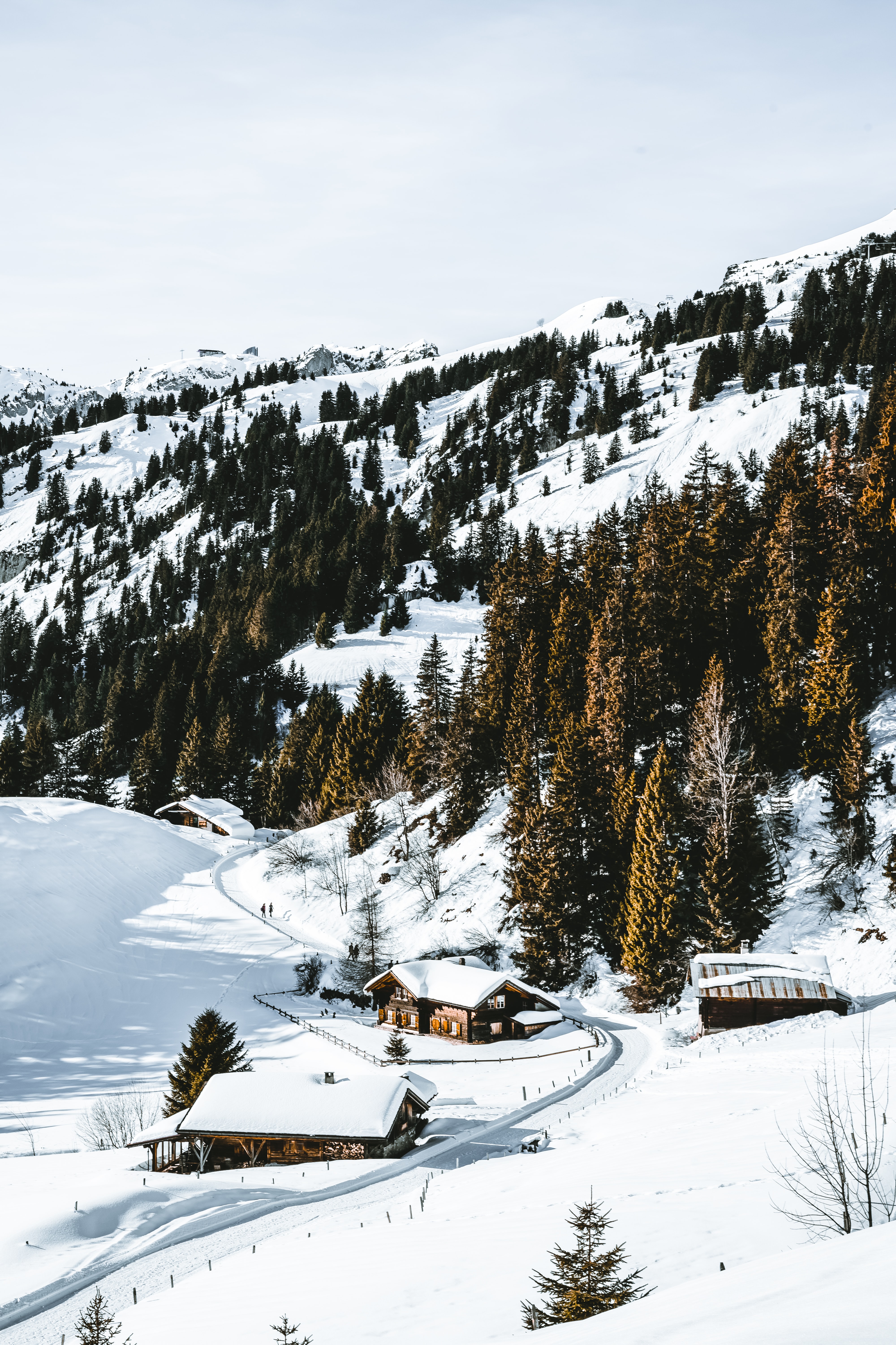 113186 Hintergrundbilder und Dorf Bilder auf dem Desktop. Laden Sie mountains, natur, schneebedeckt, snowbound Bildschirmschoner kostenlos auf den PC herunter