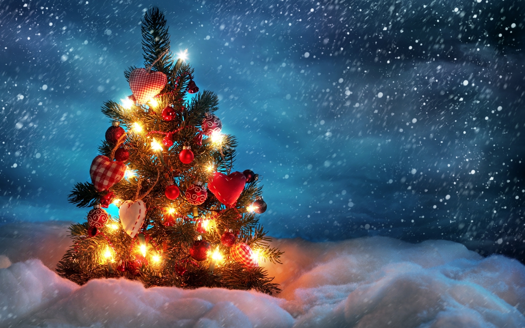27585 Bild herunterladen feiertage, neujahr, schnee, tannenbaum, blau - Hintergrundbilder und Bildschirmschoner kostenlos