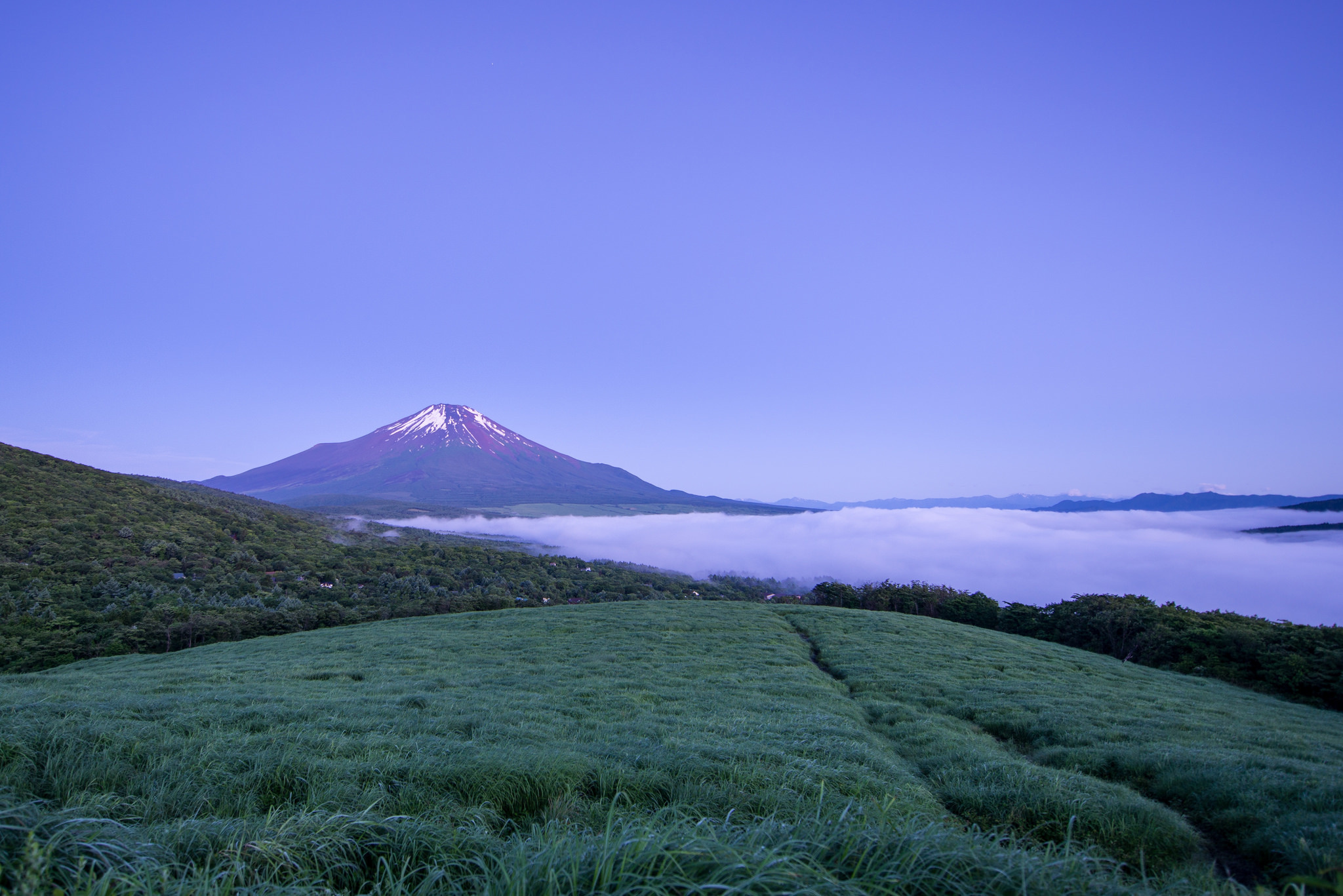 fog, japan, nature, fuji, fujiyama, mountain, volcano, honshu Smartphone Background