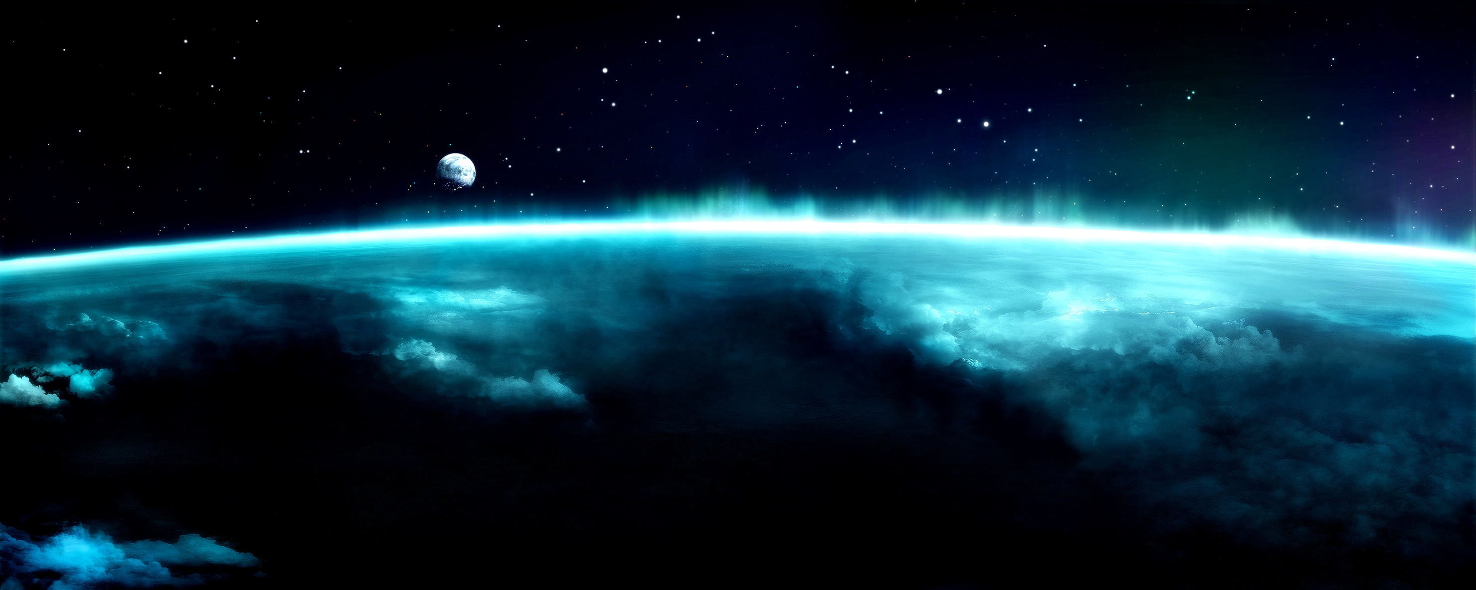 atmosphere, sci fi, planet, cgi, cloud, fantasy, landscape, moon, space, stars Smartphone Background