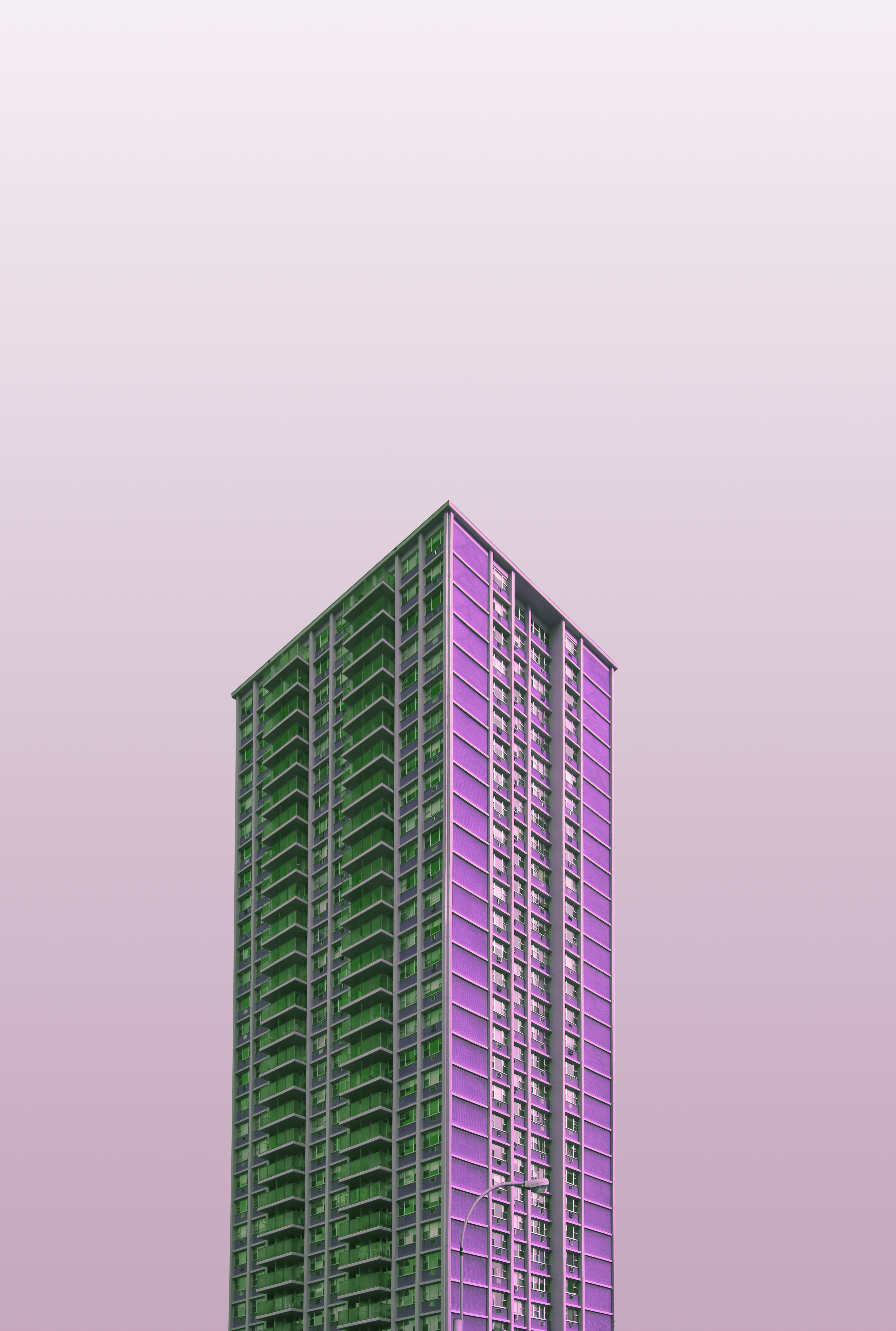 minimalism, purple, architecture, building home screen for smartphone