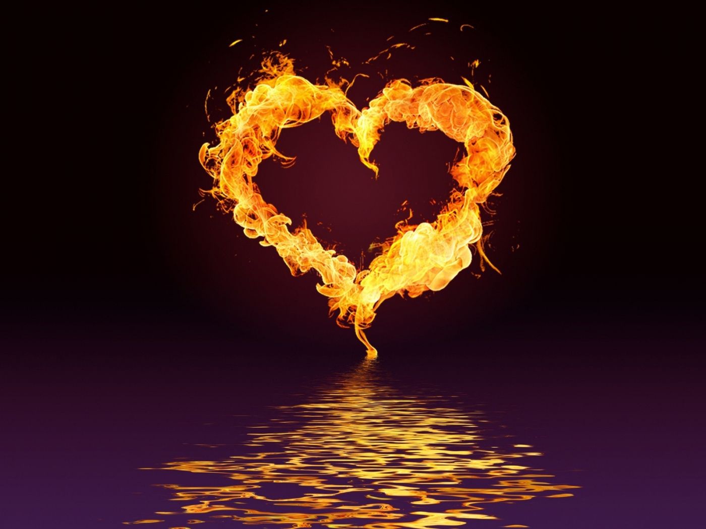 hearts, background, fire UHD