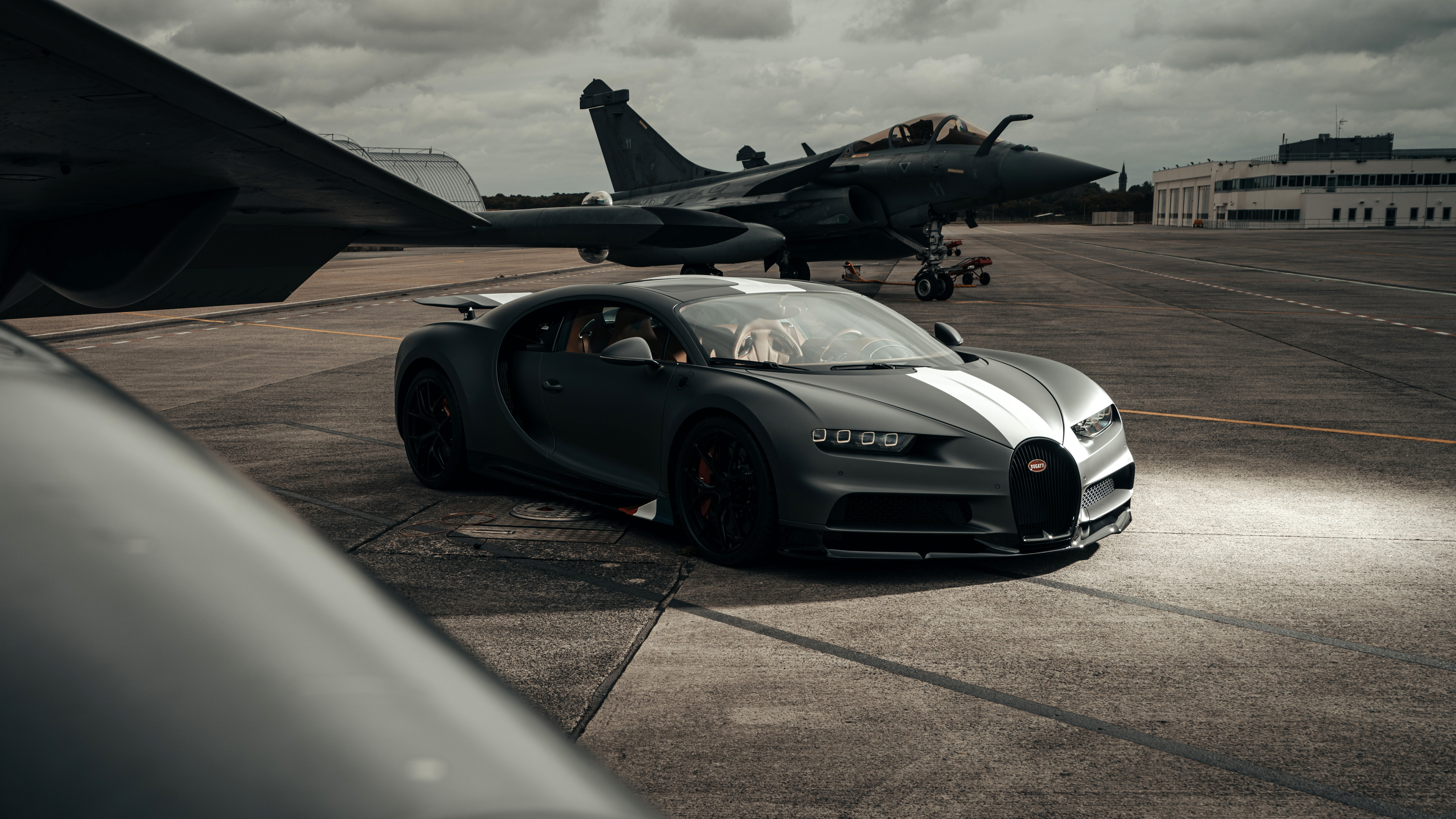 HD desktop wallpaper: Bugatti, Car, Supercar, Jet Fighter, Bugatti Chiron,  Vehicles, Black Car download free picture #500943
