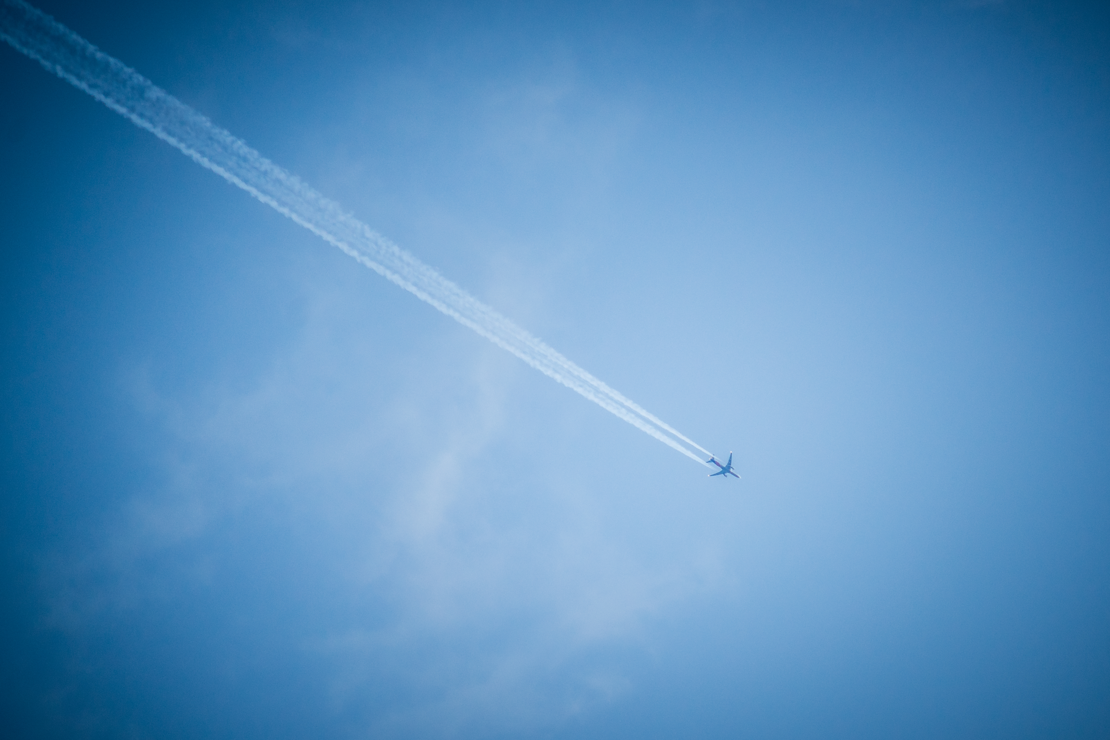 airplane, sky, smoke, miscellanea, miscellaneous, plane, track, trace images