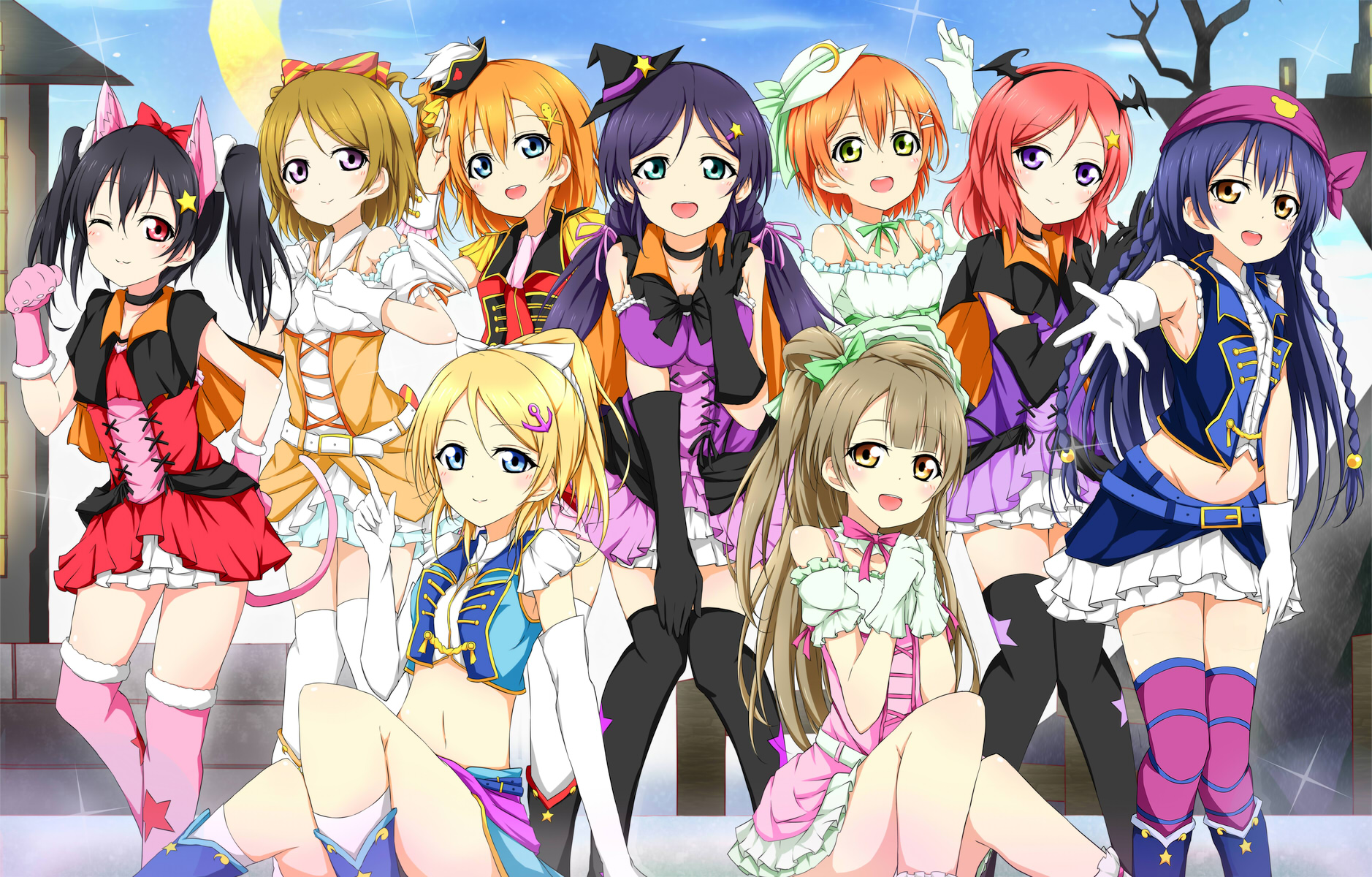 anime, <b>love</b> <b>live</b>!, eri ayase, hanayo koizumi, honoka kousaka, kotori minami...