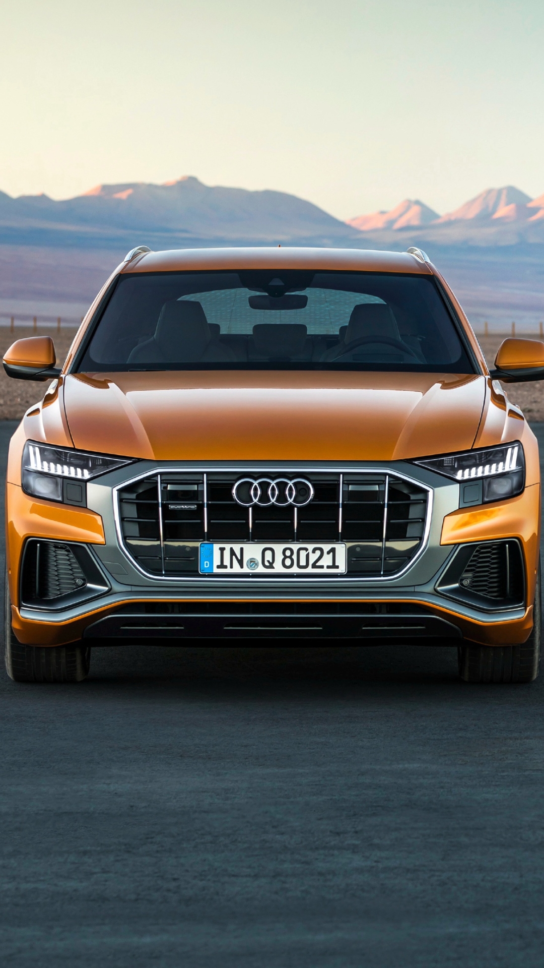 Mobile wallpaper: Audi, Car, Suv, Vehicle, Audi Q8, Vehicles, Orange Car,  1140713 download the picture for free.