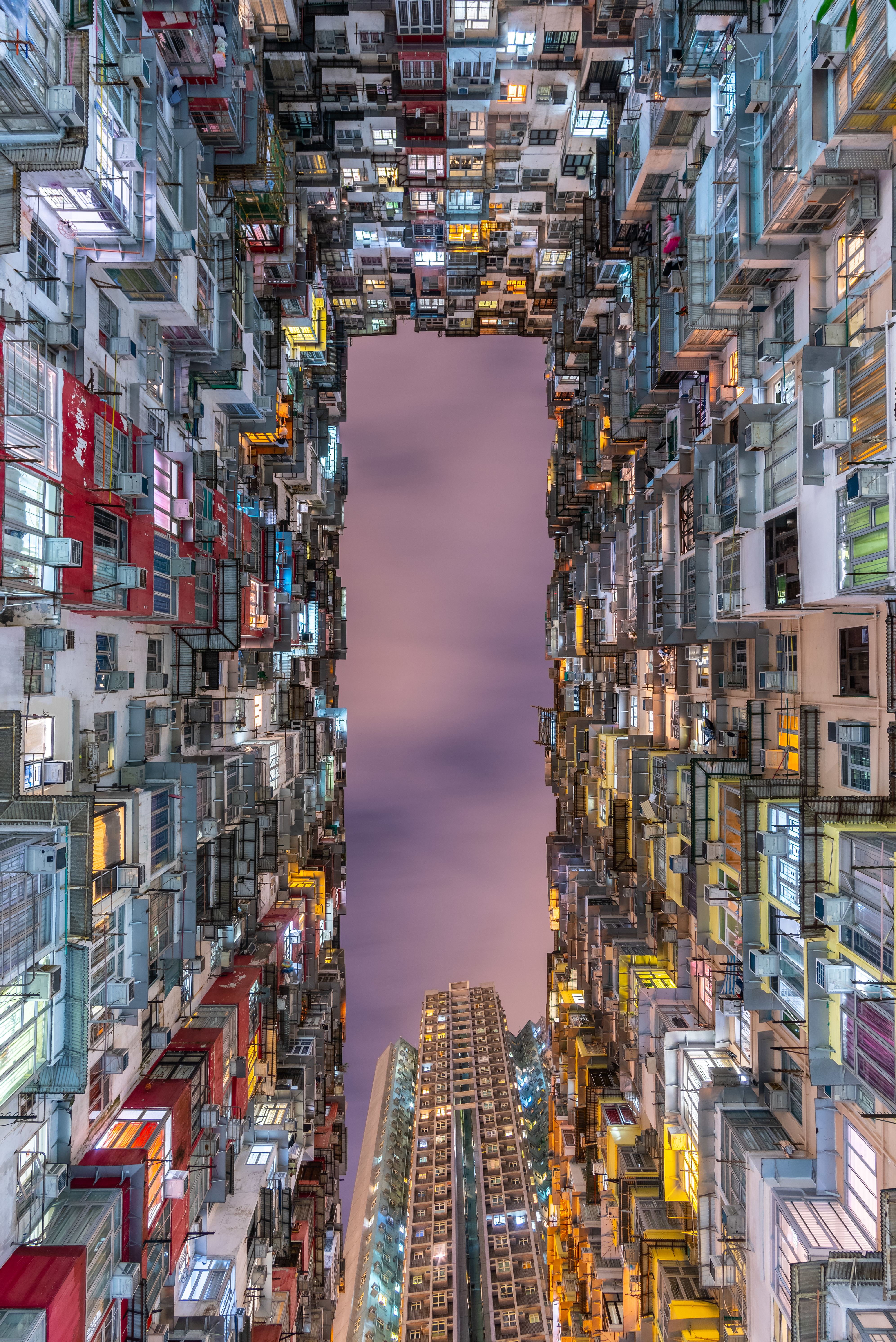 bottom view, building, sky, cities HD Phone wallpaper
