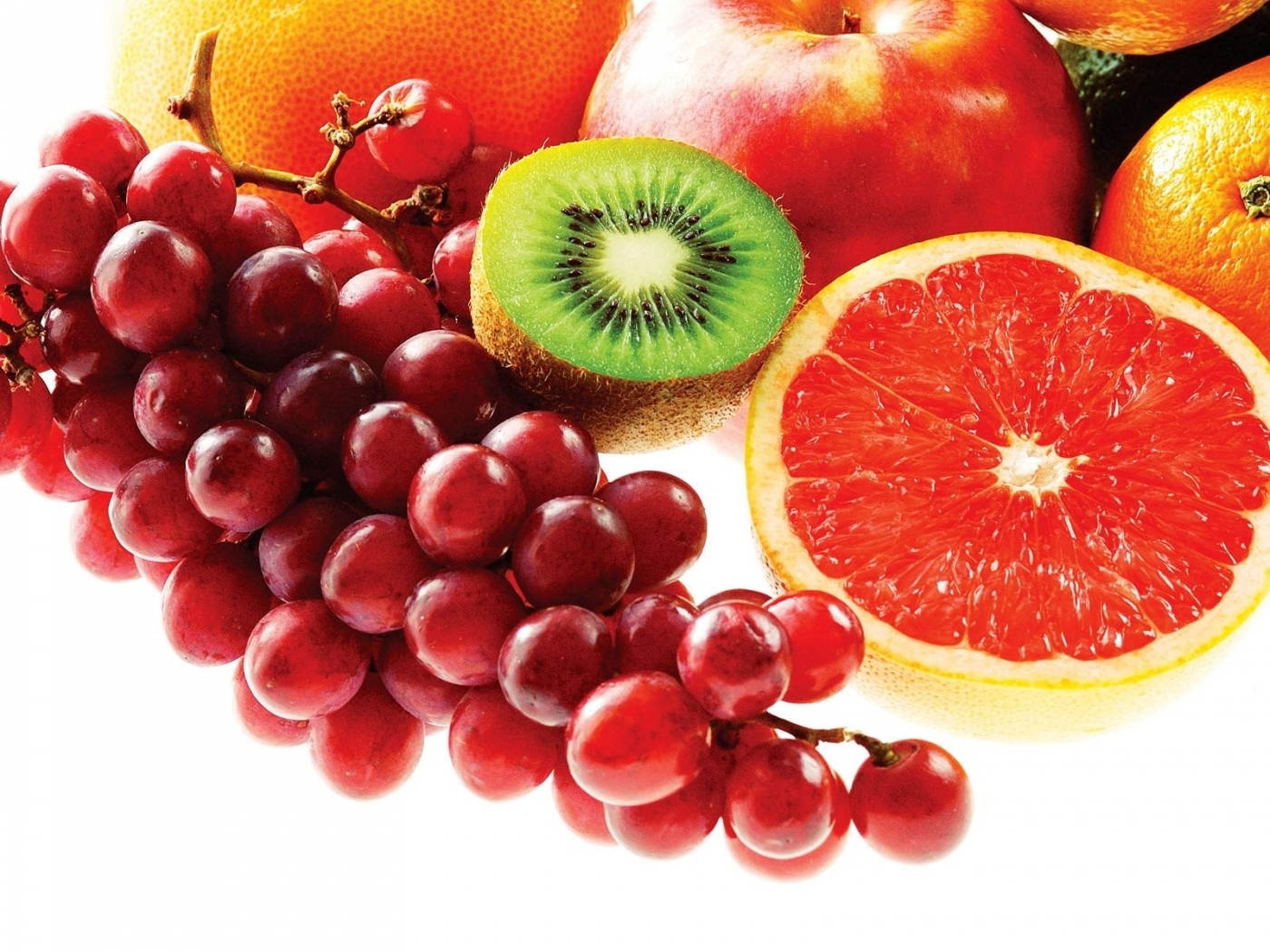 Handy-Wallpaper Obst, Lebensmittel, Trauben, Kiwi kostenlos herunterladen.