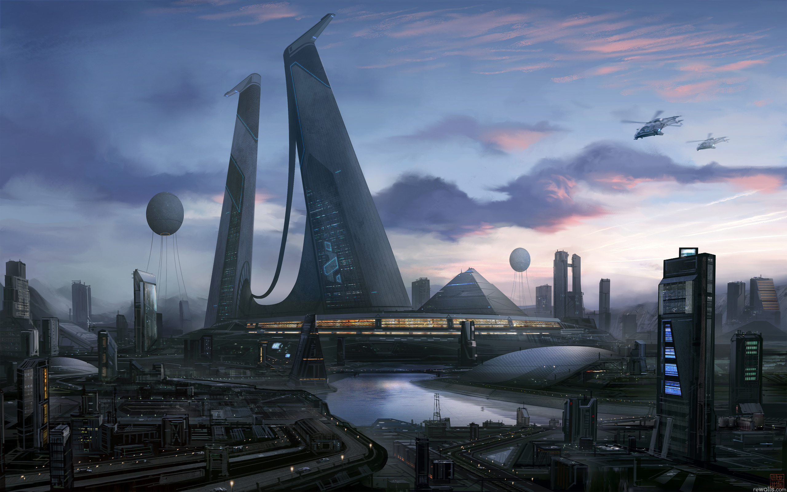 sci fi City Full HD Wallpaper