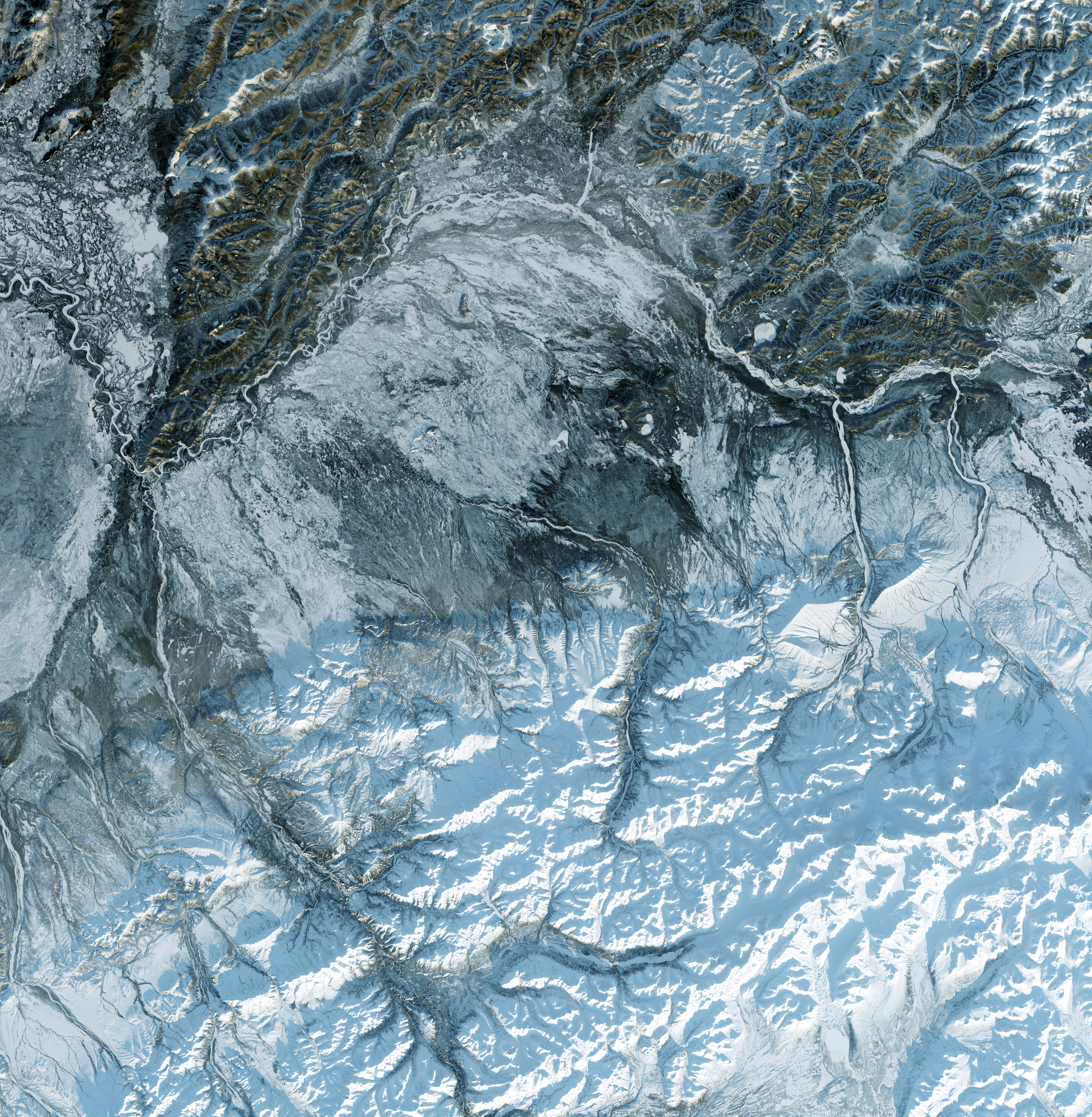 snow, ice, view from above, texture, textures, glacier