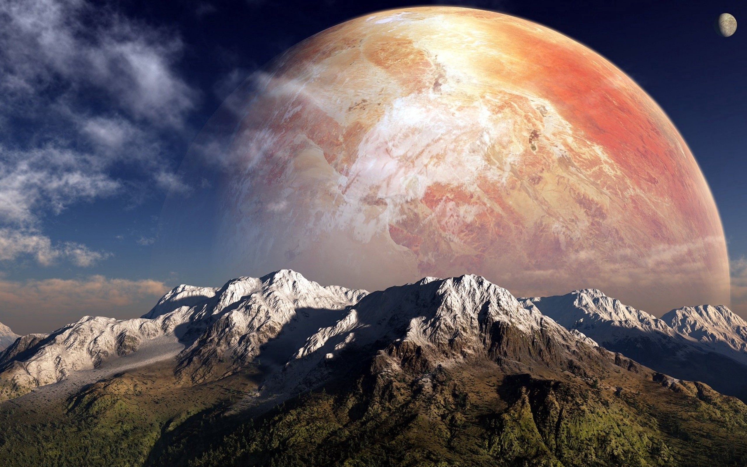 Laden Sie das Natur, Sky, Mountains, Mond-Bild kostenlos auf Ihren PC-Desktop herunter