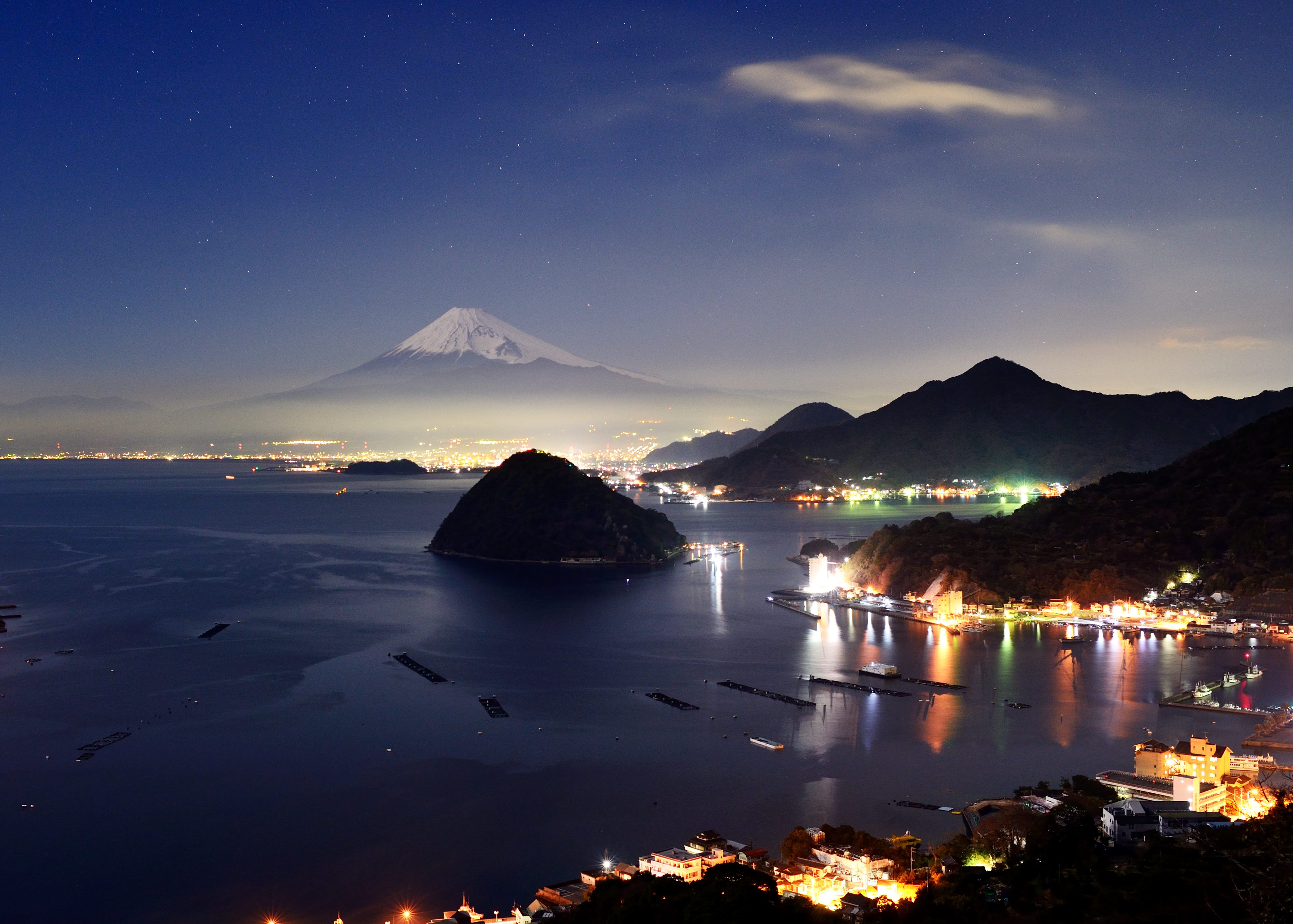 354245壁紙のダウンロード富士山, 地球, 日本, 夜, 火山-スクリーンセーバーと写真を無料で