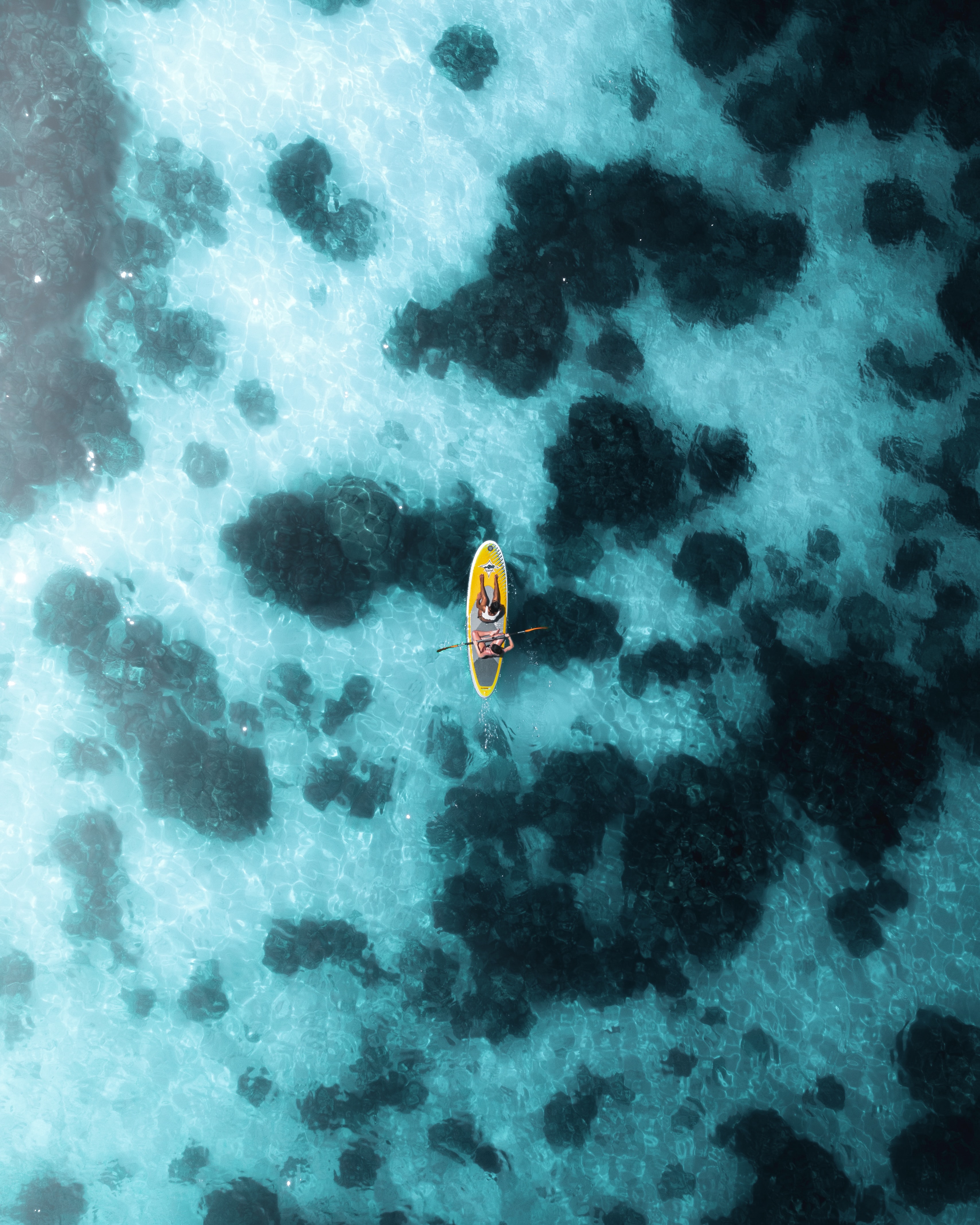 ocean, view from above, miscellanea, miscellaneous, boat, canoe 4K