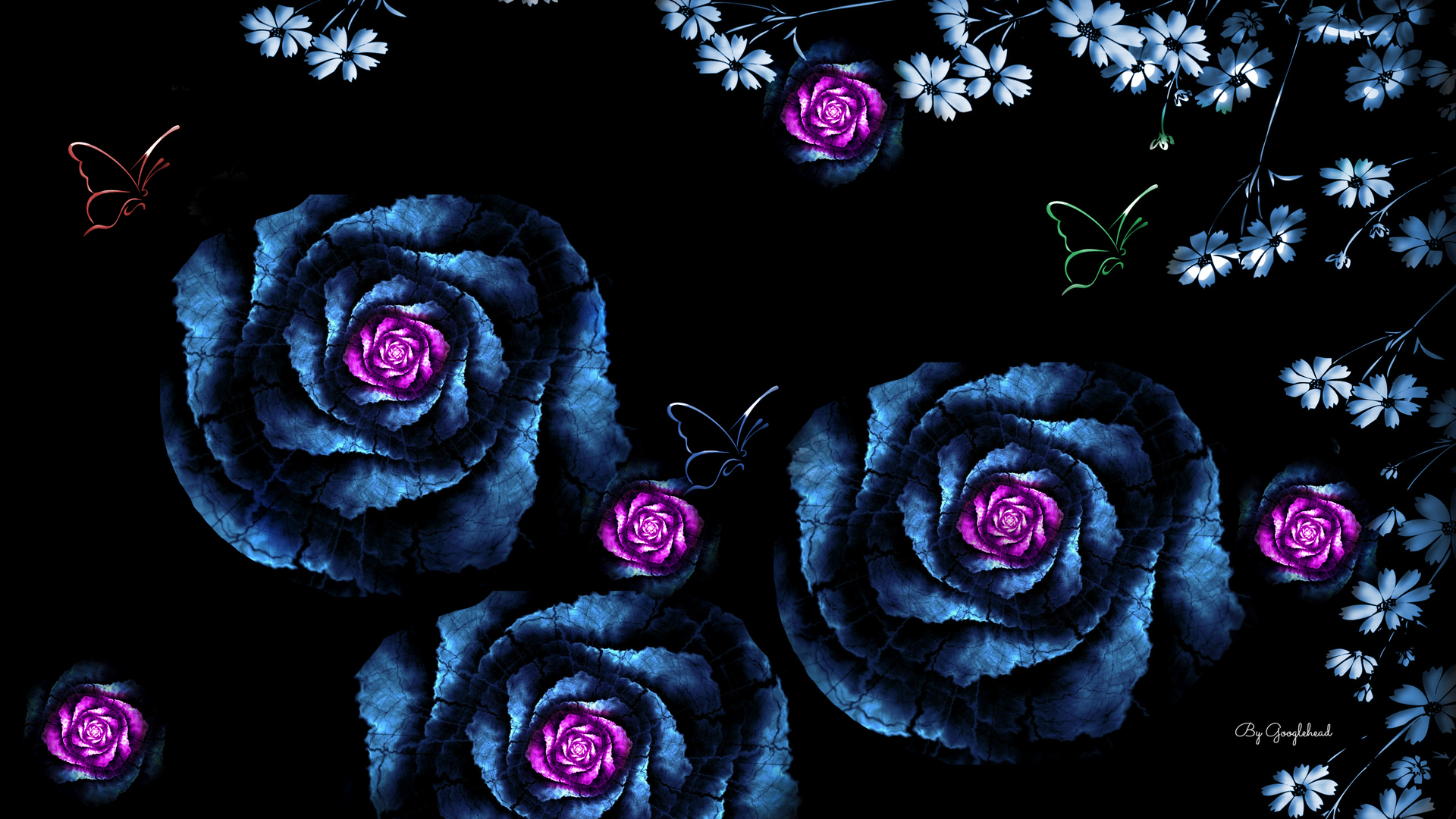 767414 Salvapantallas y fondos de pantalla Rosa en tu teléfono. Descarga imágenes de artístico, flor purpura, mariposa, azul gratis