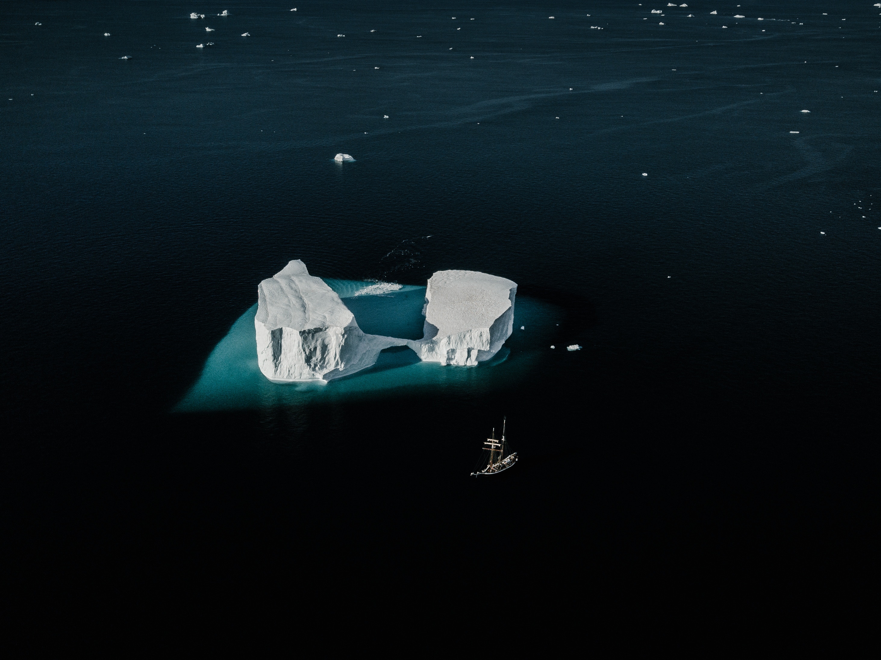 iceberg, ocean, nature, view from above Hd 1080p Mobile