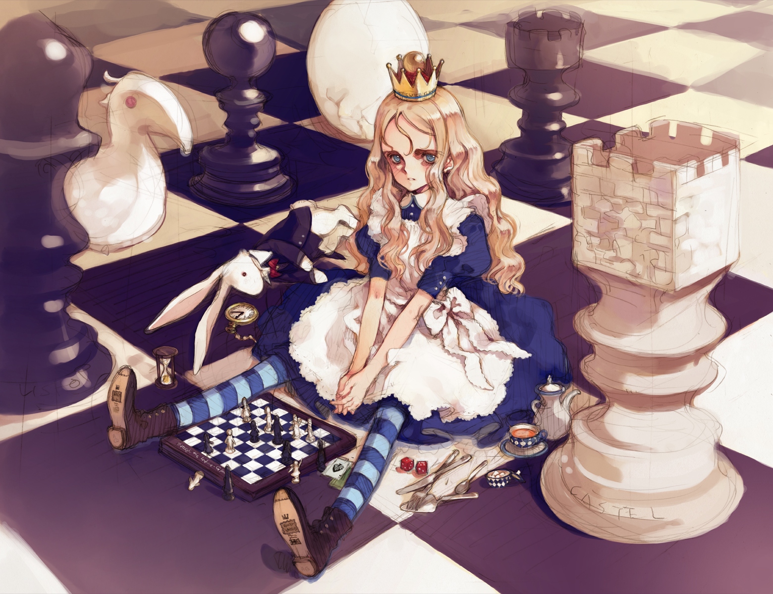 chess, fantasy, alice in wonderland