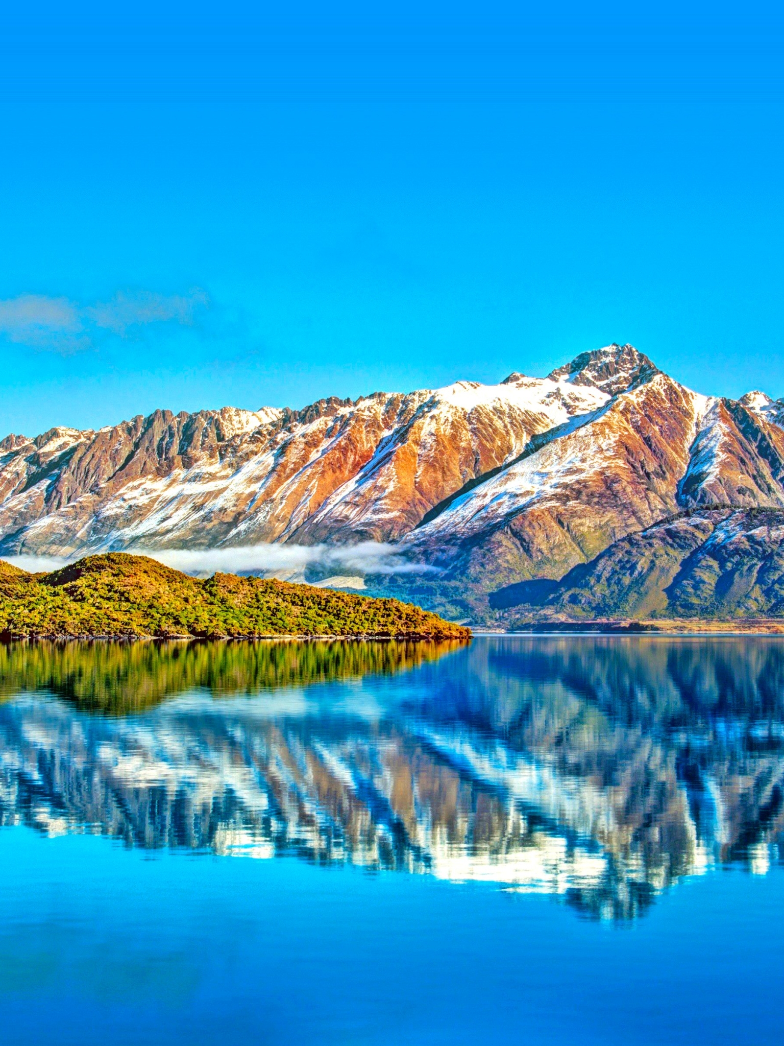 earth, lake wānaka, reflection, scenic, mountain, lake, lakes Smartphone Background