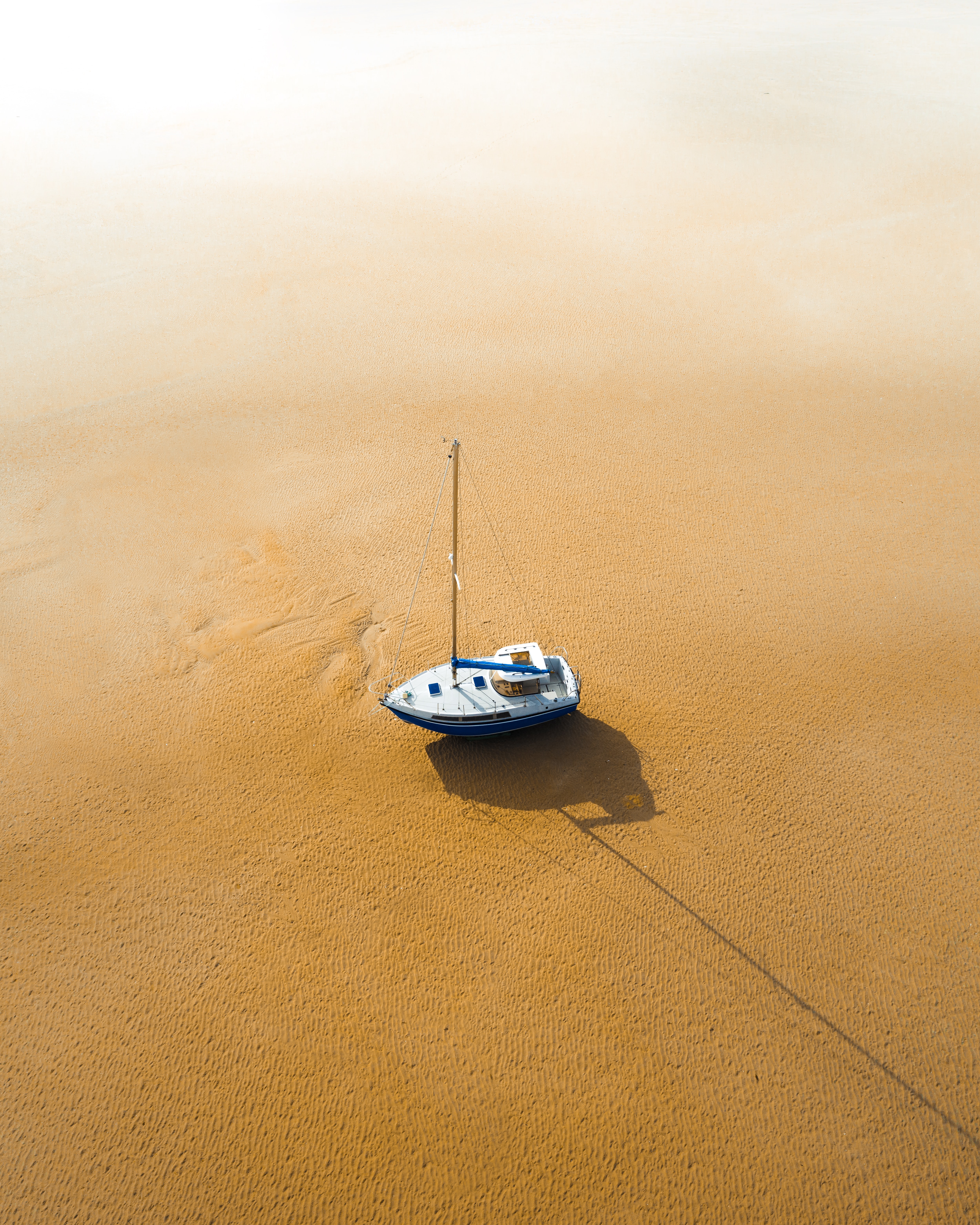 sailboat, sand, view from above, miscellanea, miscellaneous, boat, sailfish