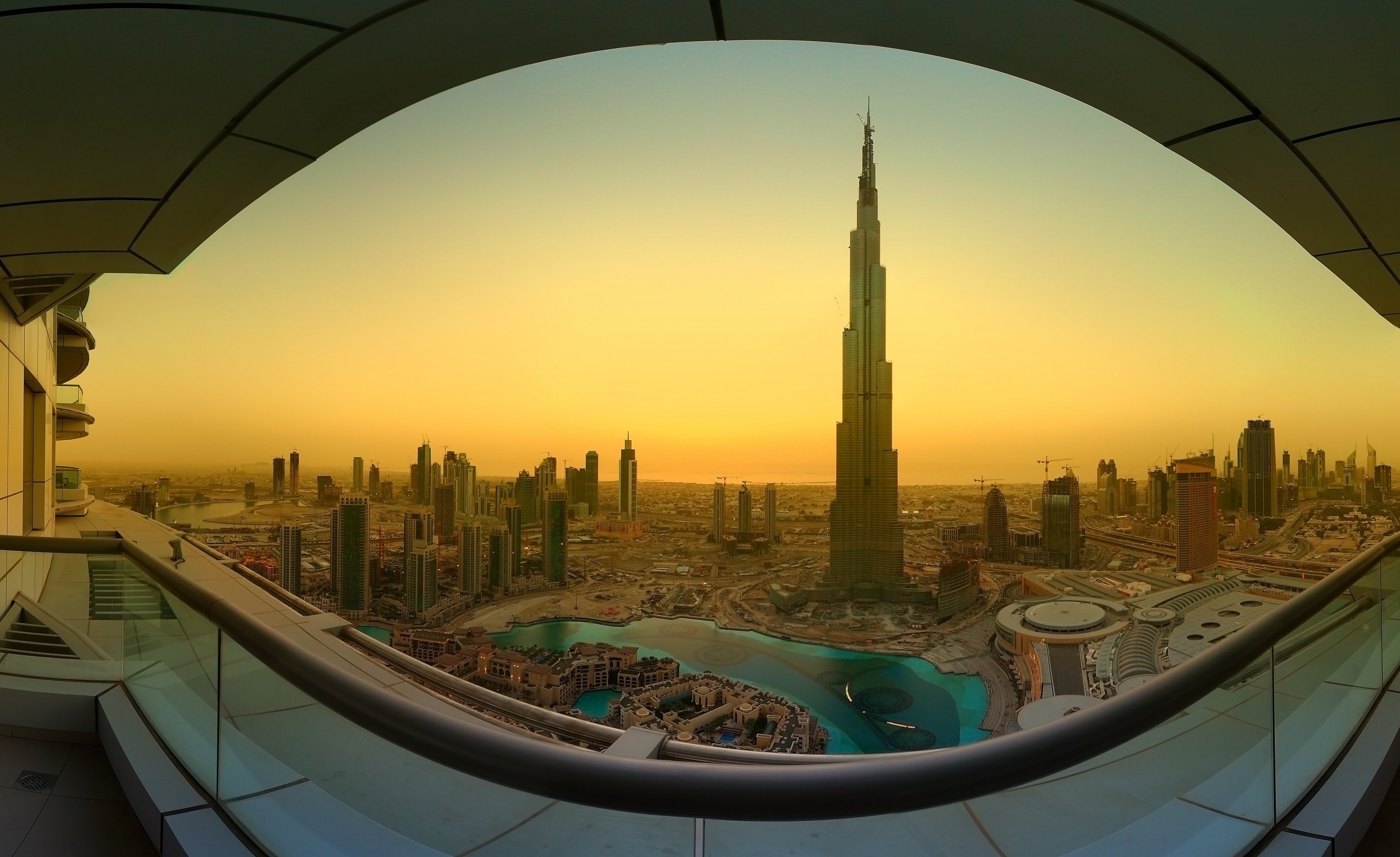 Laden Sie das Städte, Sunset, Stadt, Dubai, Burj Dubai, Schönheit, Sonnenaufgang, Steigen-Bild kostenlos auf Ihren PC-Desktop herunter