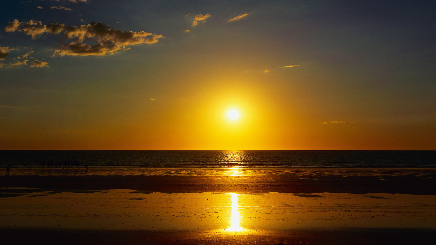 32k Wallpaper Sun sunset, landscape, yellow, sea