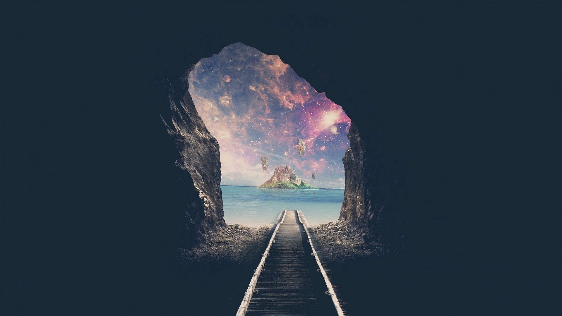 road, tunnel, cave, universe, miscellanea, miscellaneous lock screen backgrounds