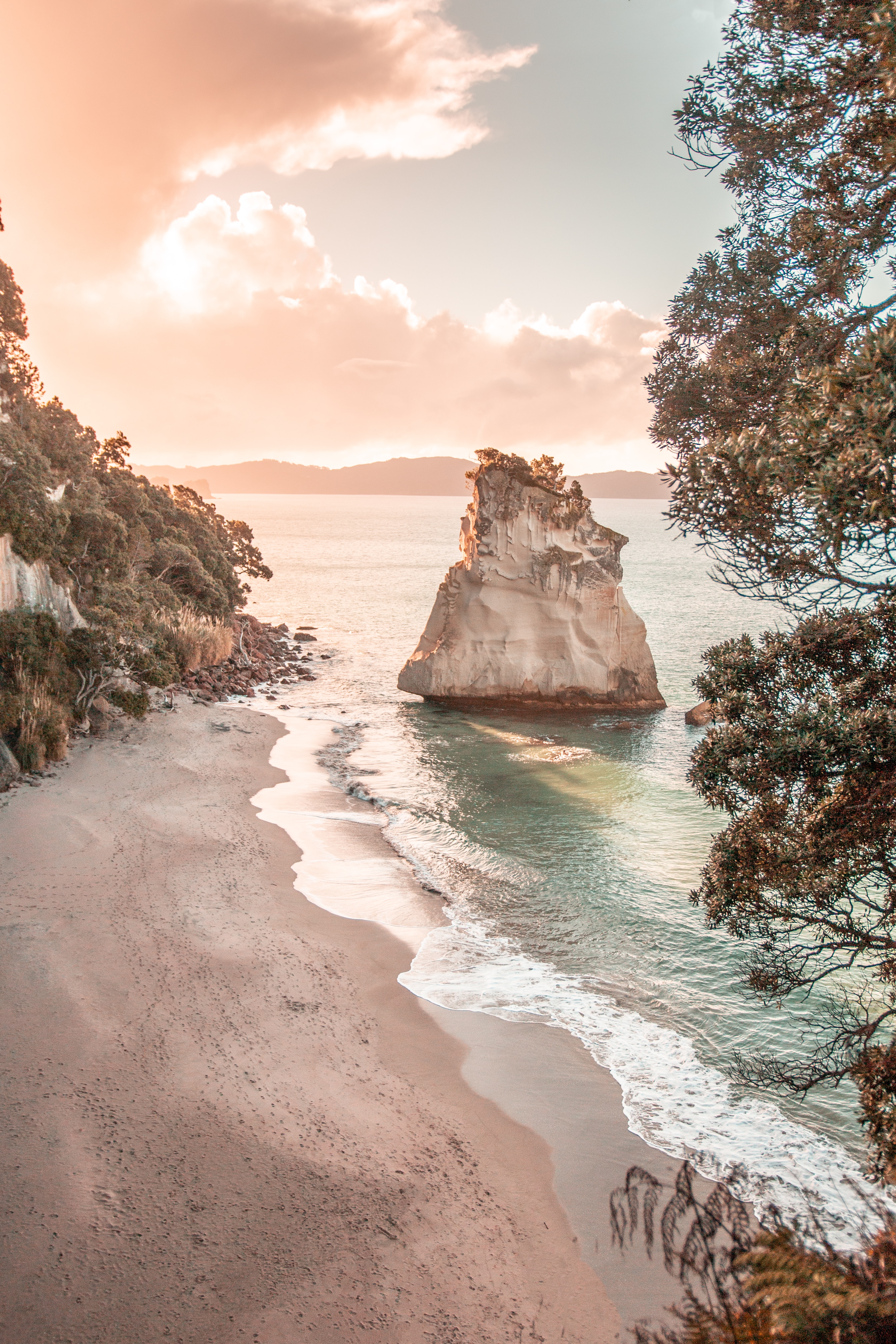 rocks, sea, beach, landscape, coast, nature cellphone