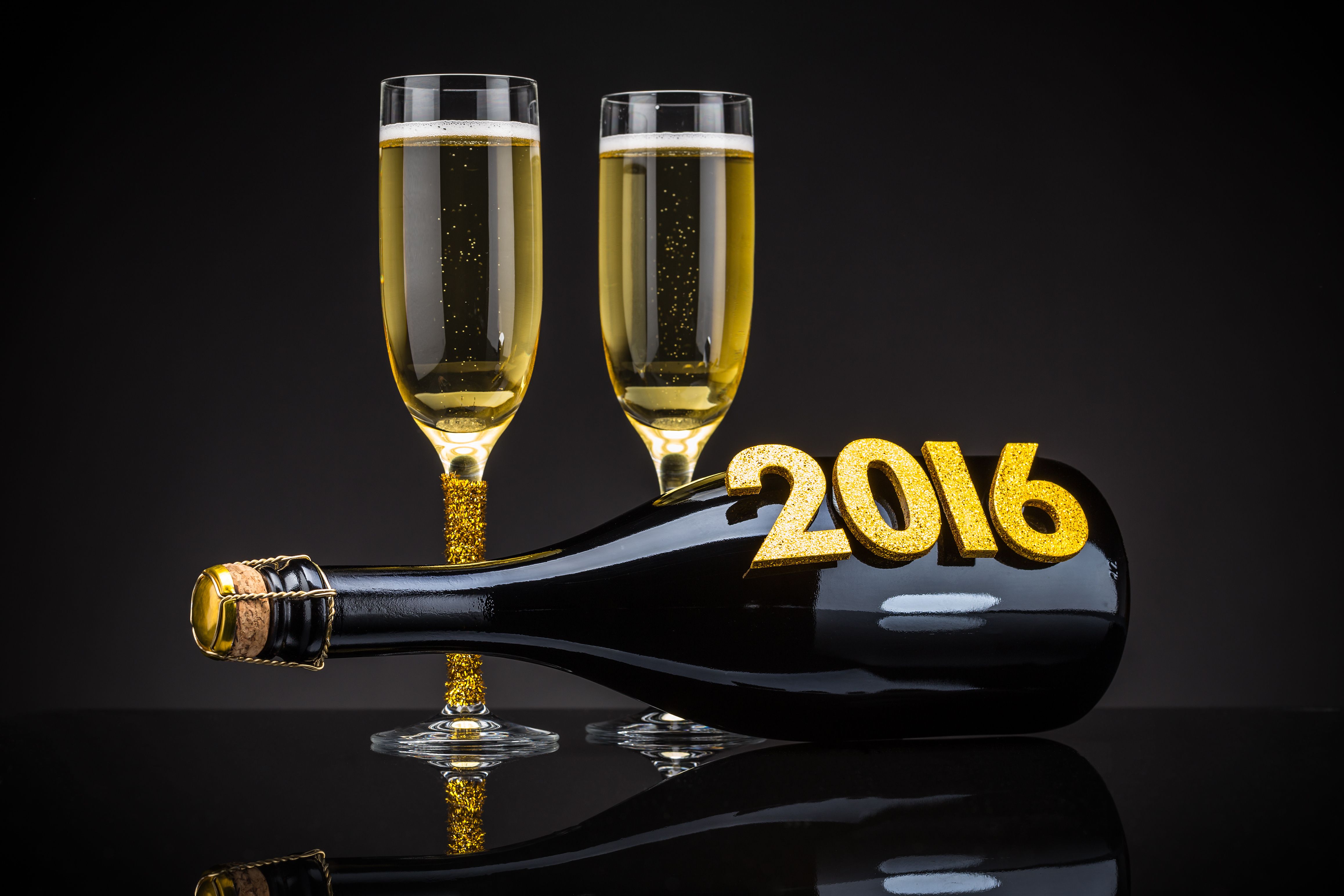 HD desktop wallpaper: New Year, Holiday, Champagne, New Year 2016 download  free picture #729703