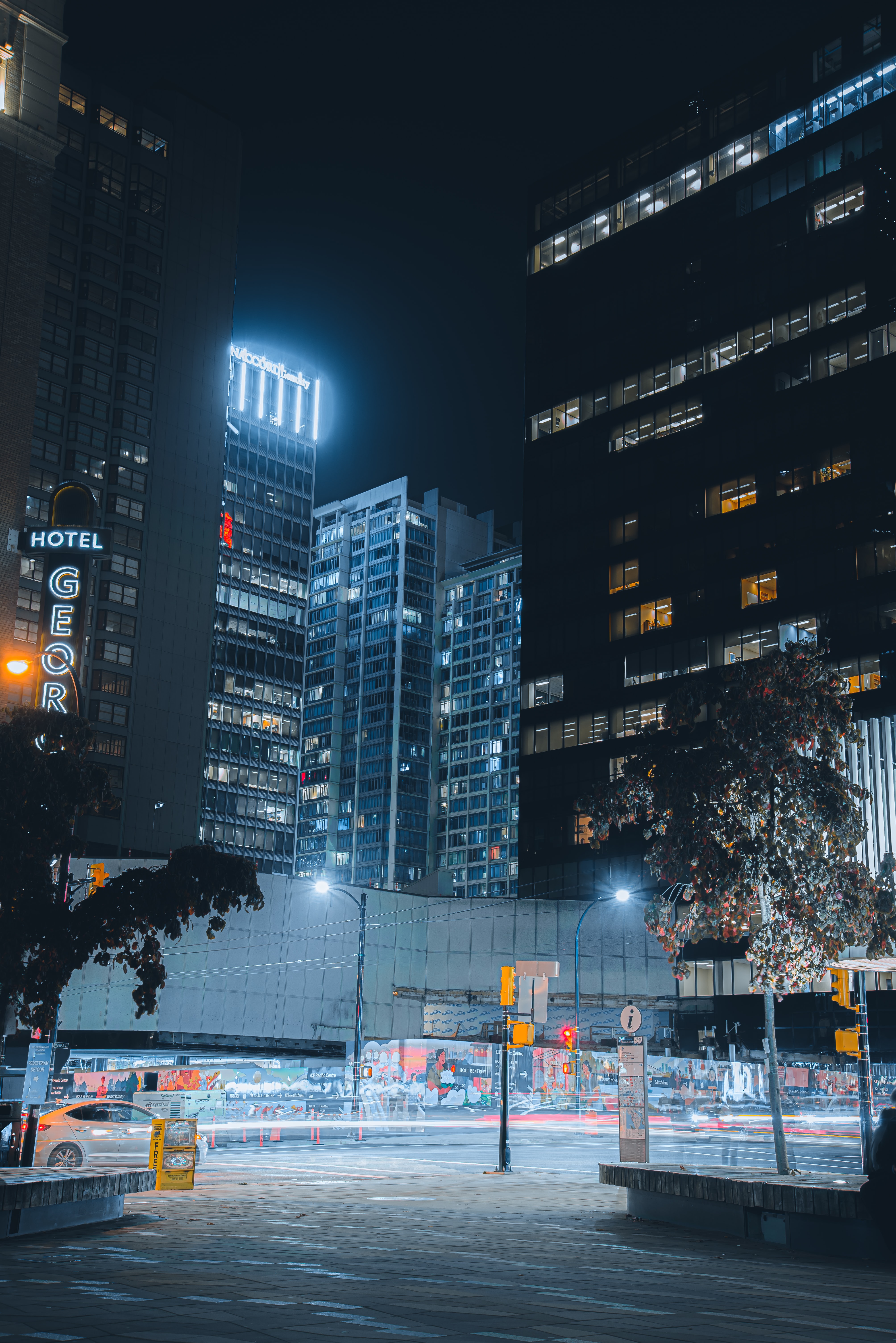 road, city, neon, building, cities wallpapers for tablet