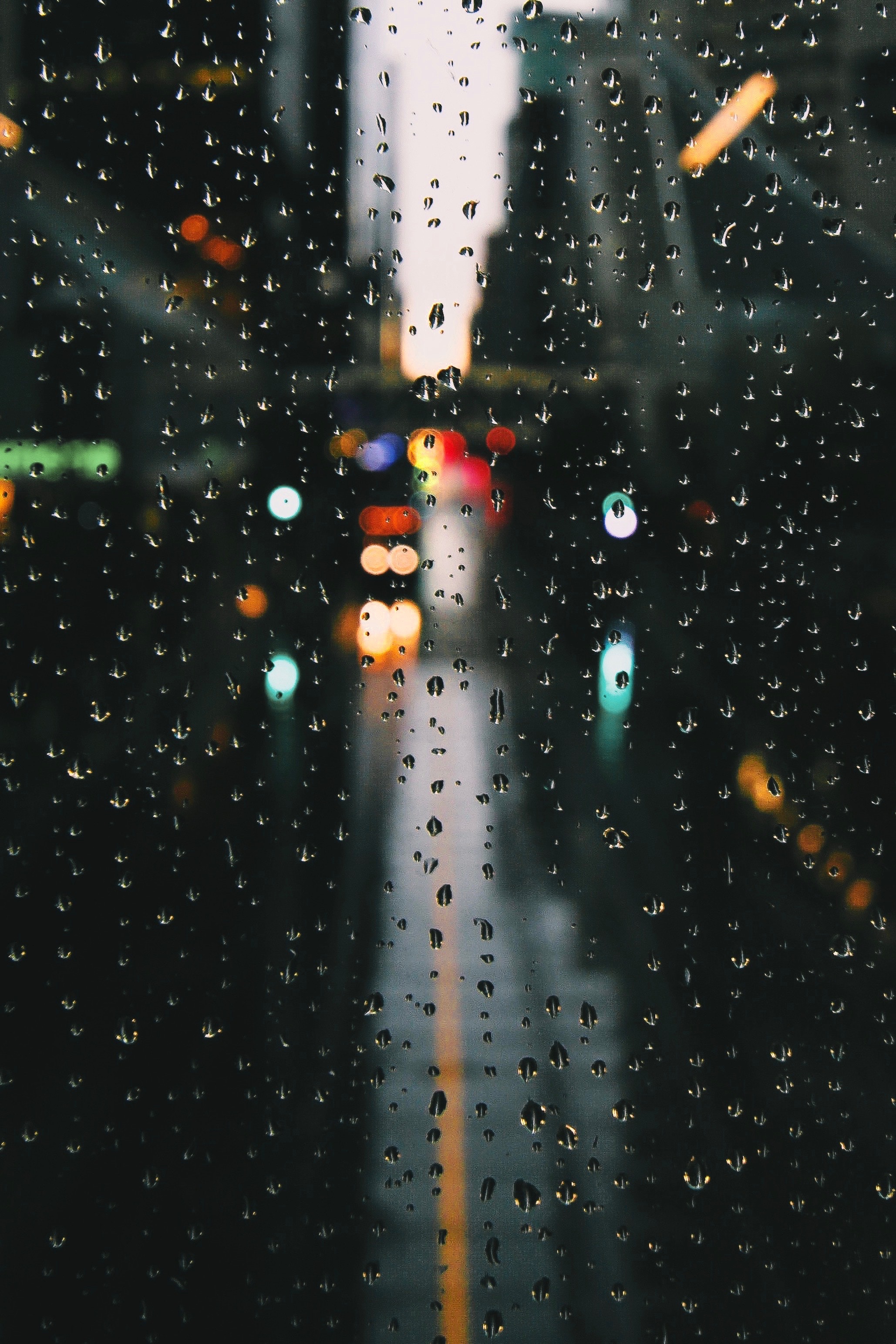 glass, rain, drops, macro, glare, surface, moisture, window, bokeh, boquet wallpaper for mobile