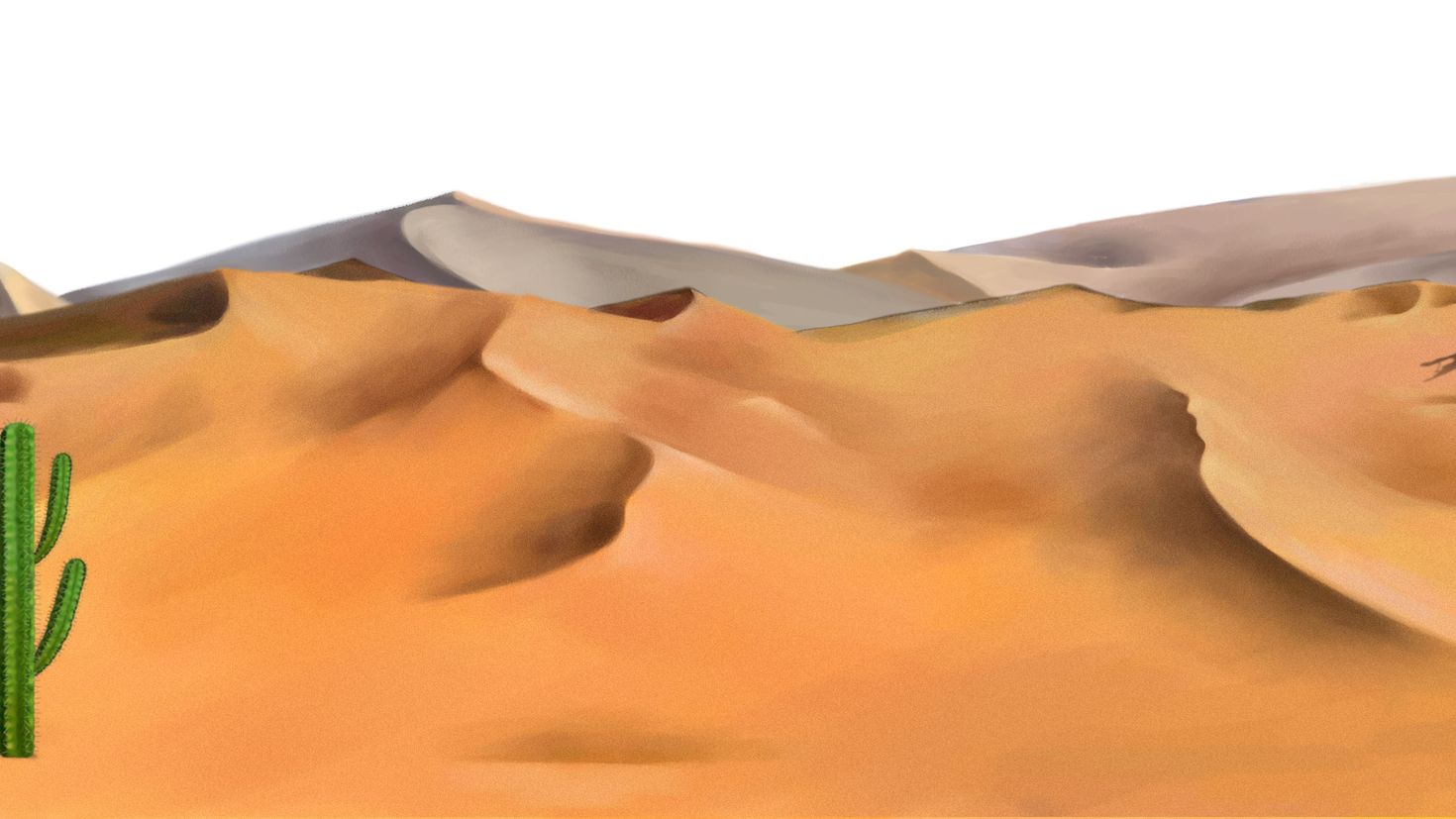 Оазис в пустыне на белом фоне