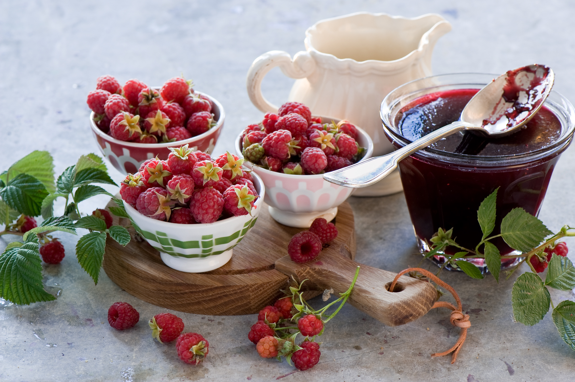 iPhone Wallpapers tablewares, food, jam, berries Raspberry