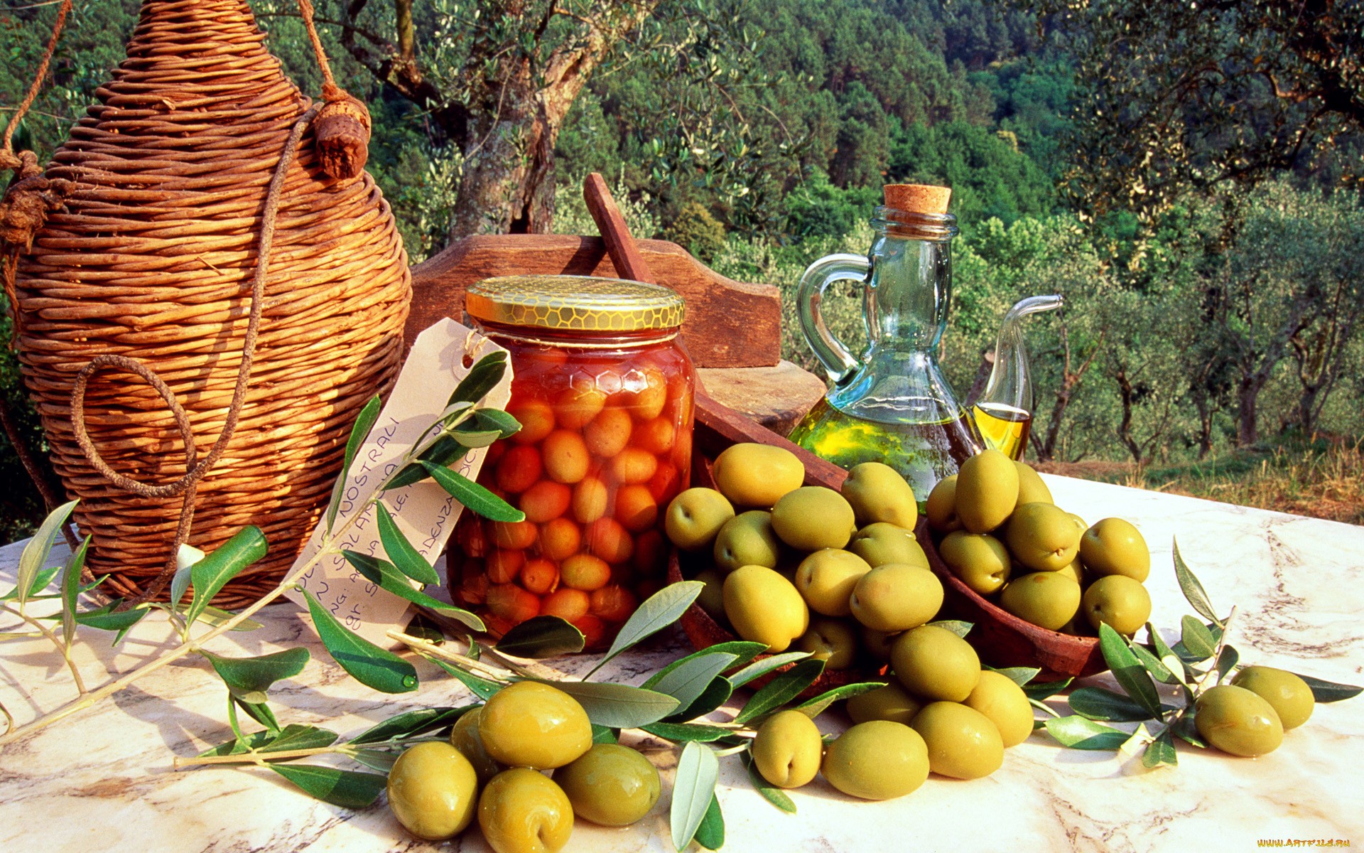 food, olive, jar, oil Full HD