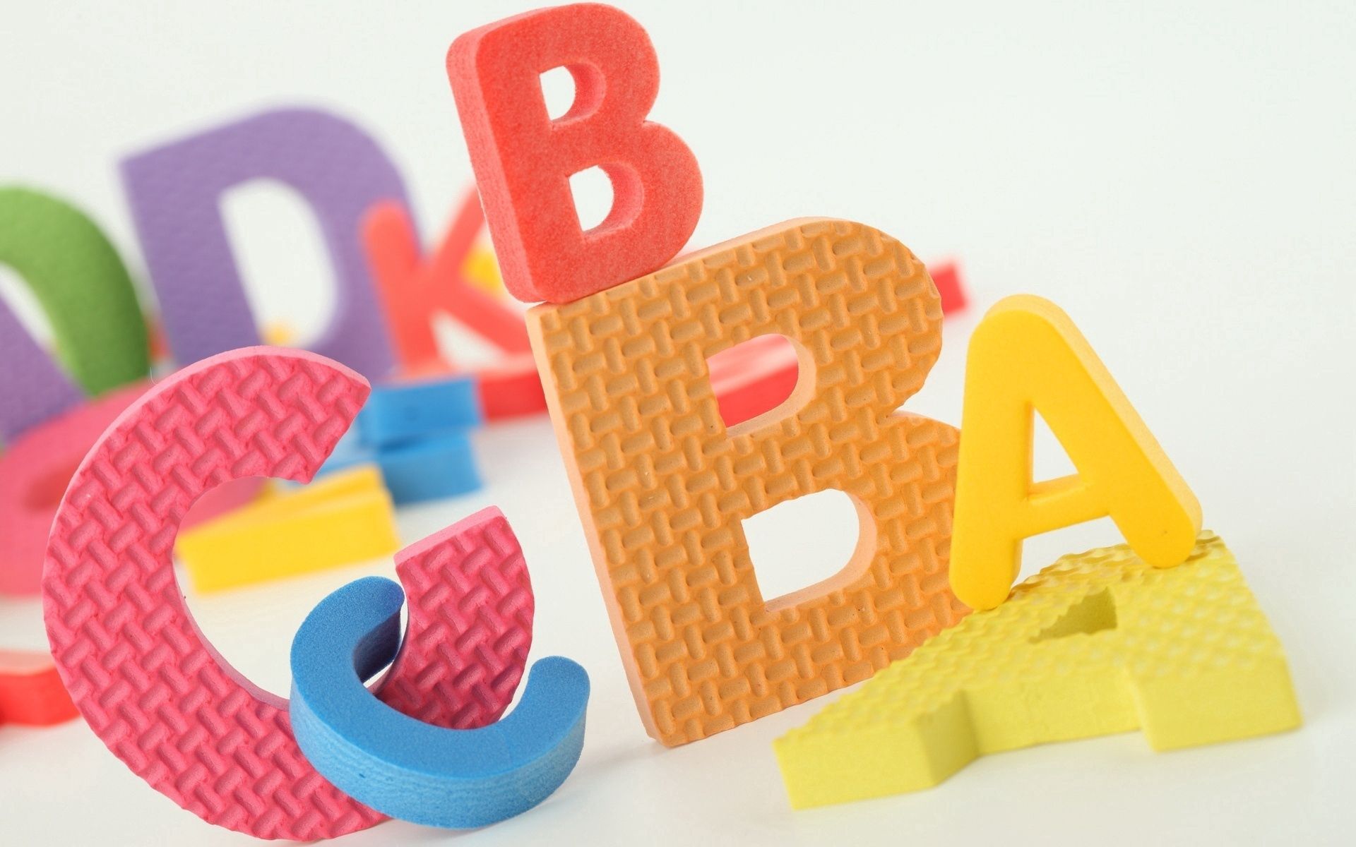 Toys miscellaneous, child, childish, letters 8k Backgrounds