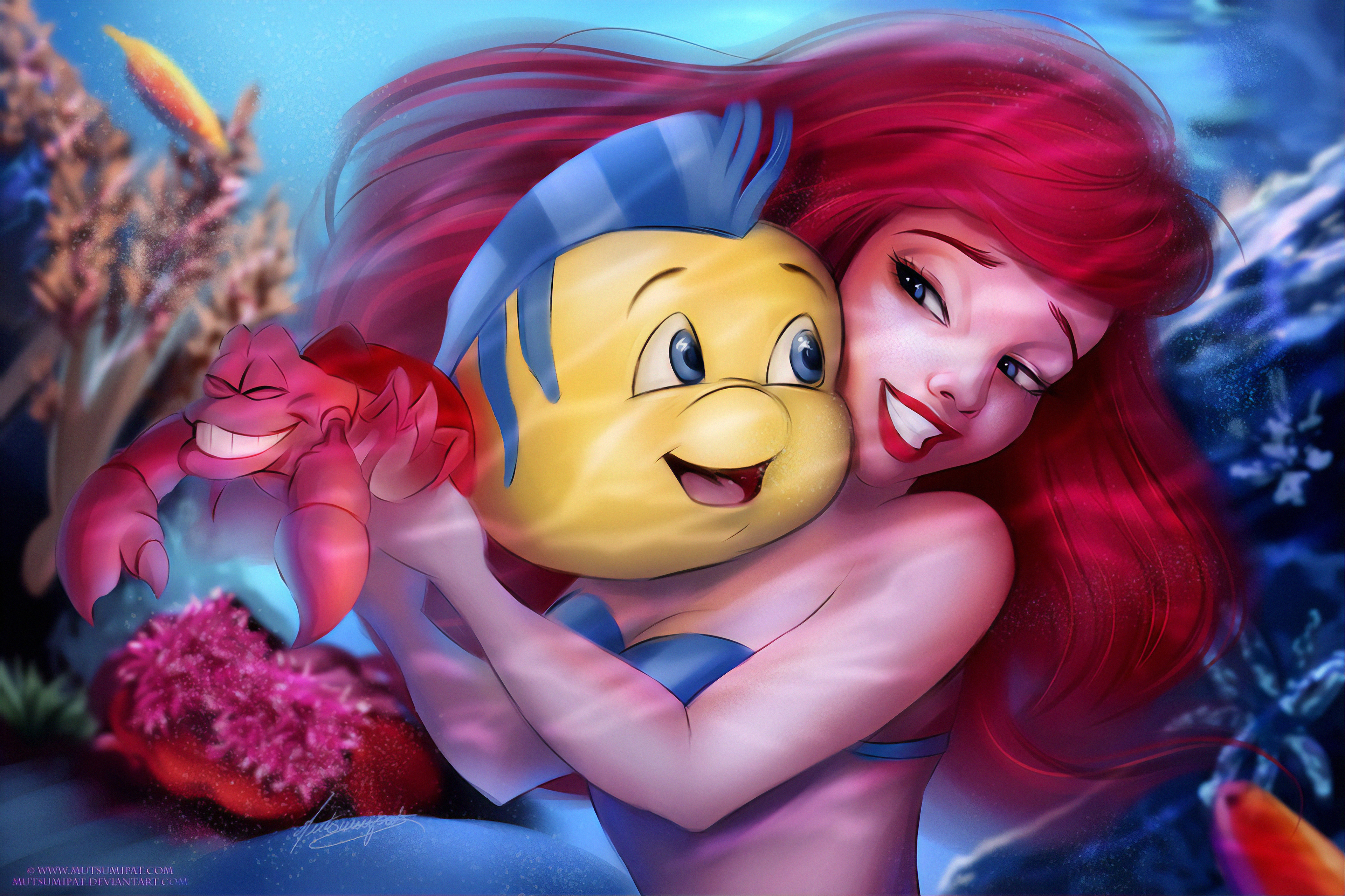 HD desktop wallpaper: Smile, Fish, Blue Eyes, Mermaid, Movie, Red Hair, The  Little Mermaid, Ariel (The Little Mermaid), The Little Mermaid (1989),  Flounder (The Little Mermaid) download free picture #472842
