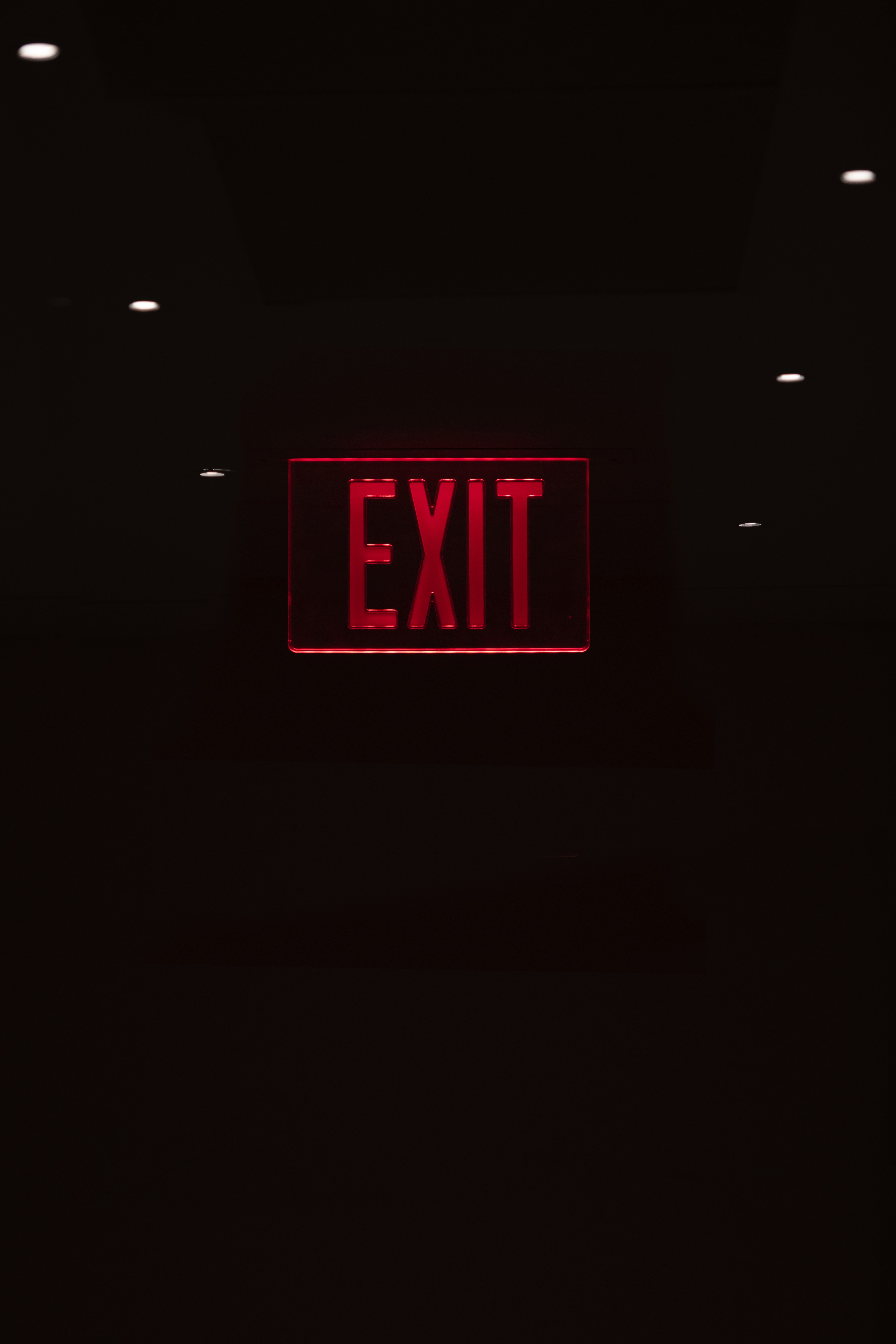 dark, red, words, exit Free Pure 4K Ultra
