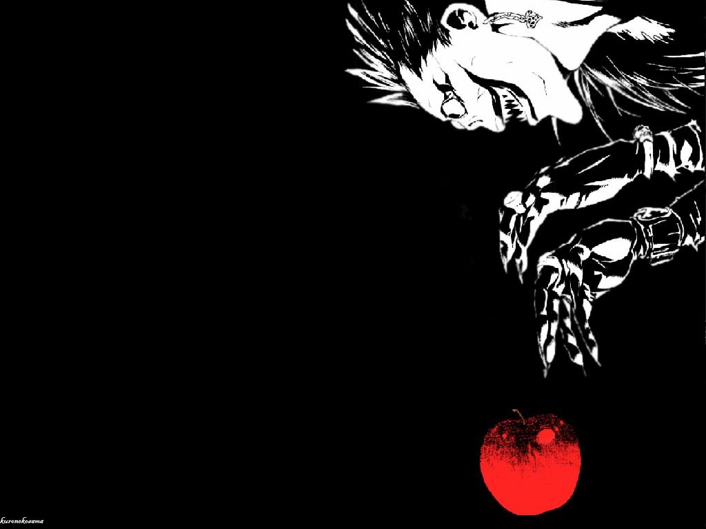 apple, anime, death note, ryuk (death note)