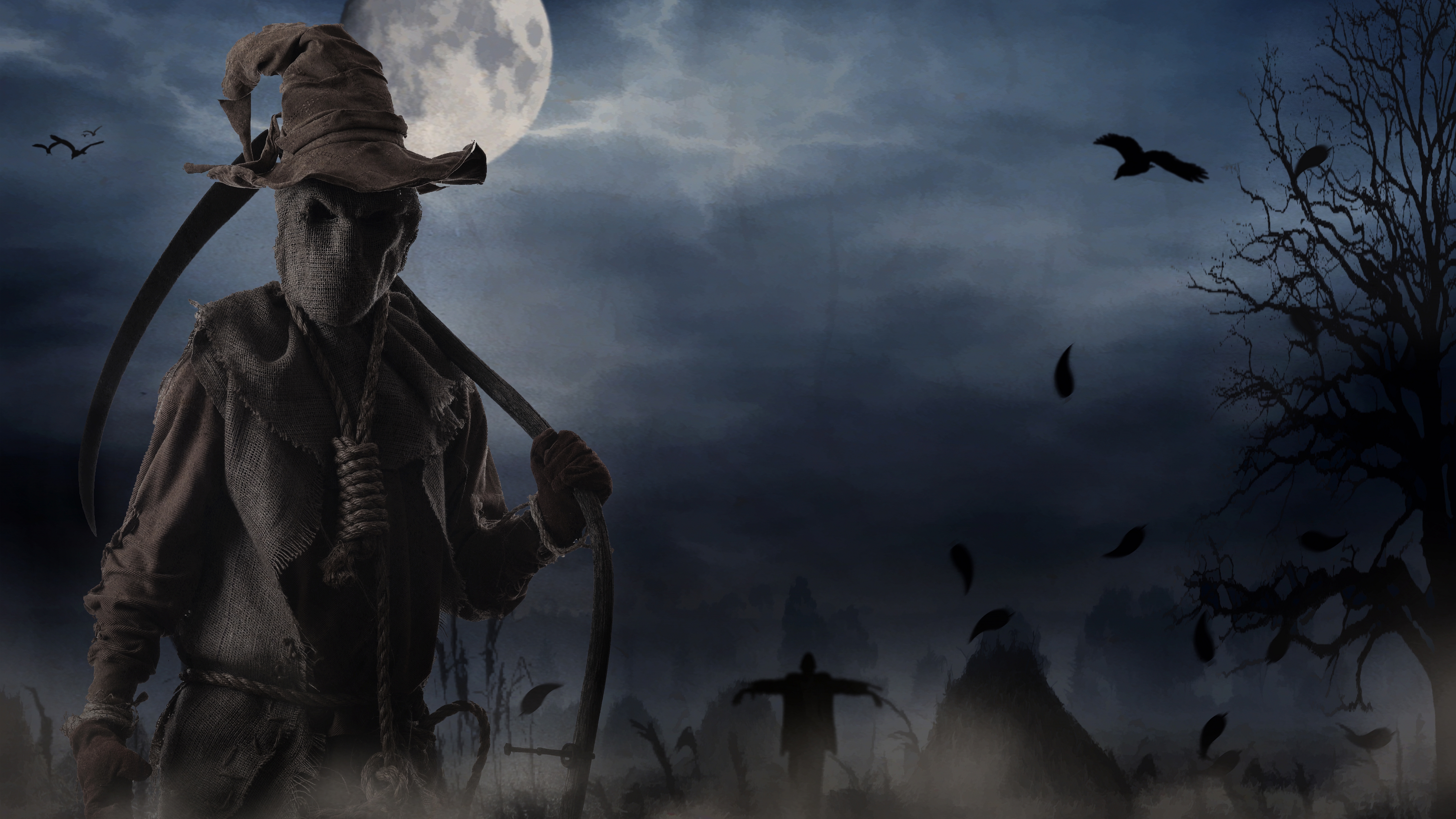 scarecrow, evil, grim reaper, horror, scary, spooky, dark