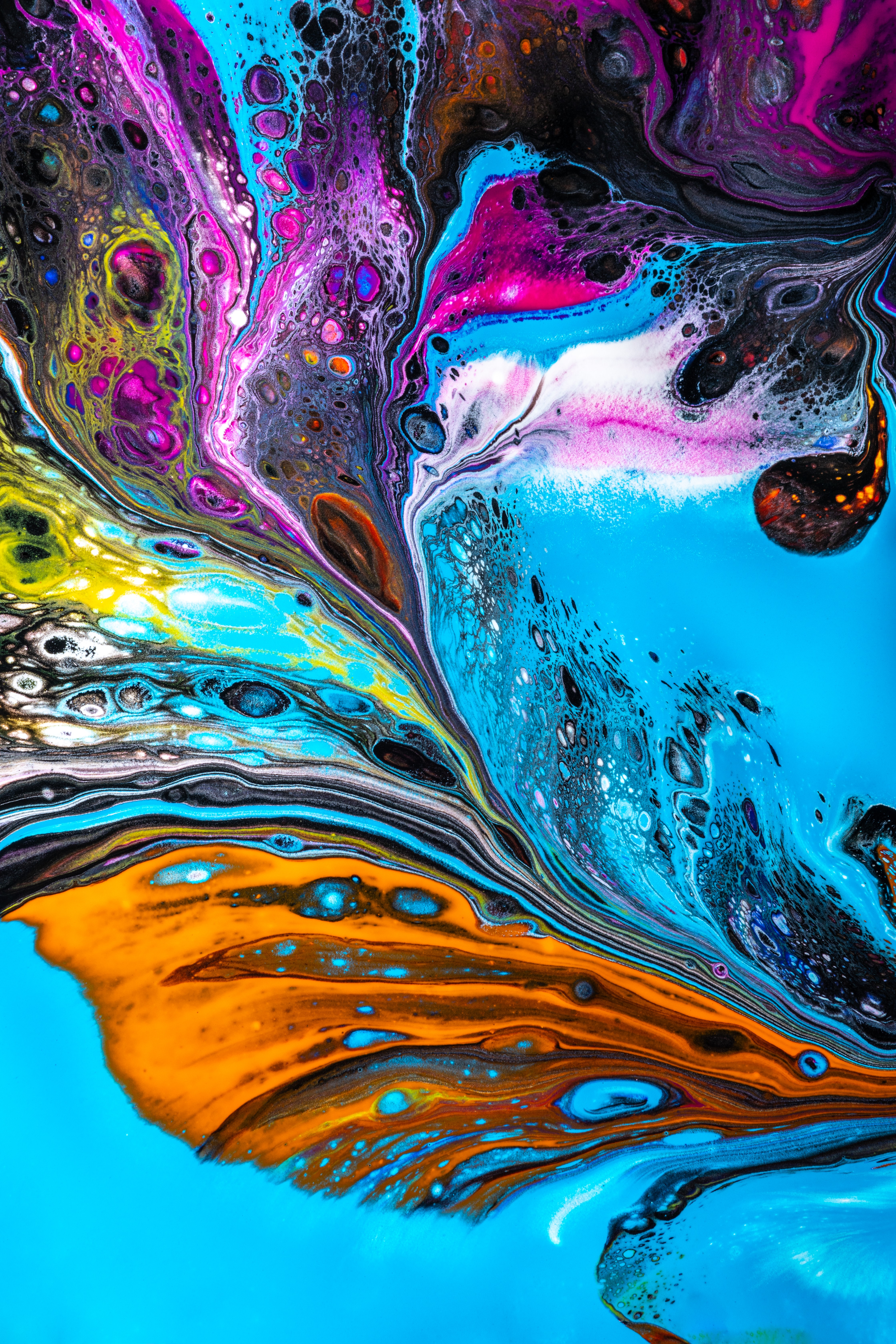 multicolored, abstract, divorces, motley, paint, mixing Free Stock Photo