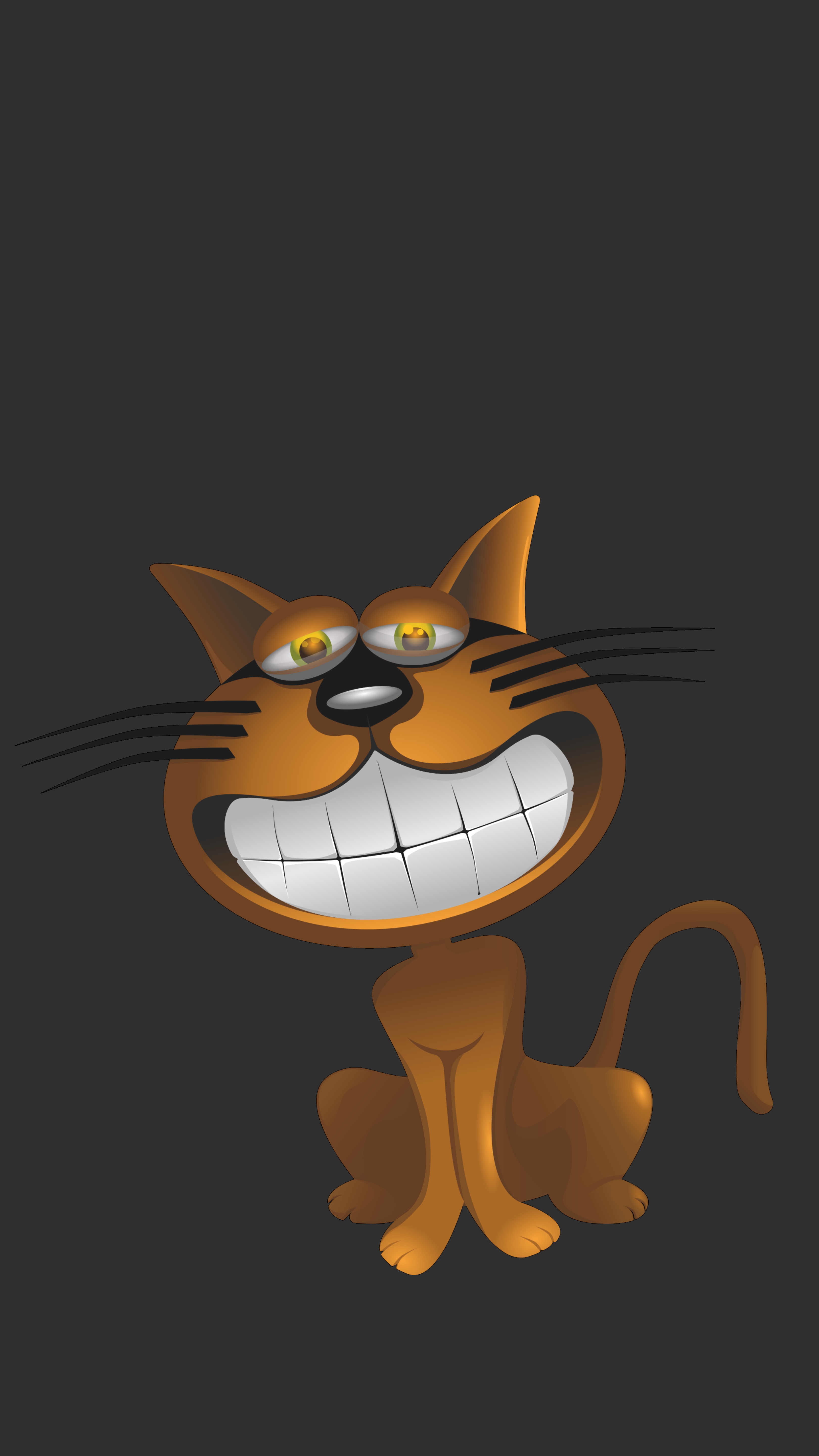 android smile, funny, vector, cat, caricature