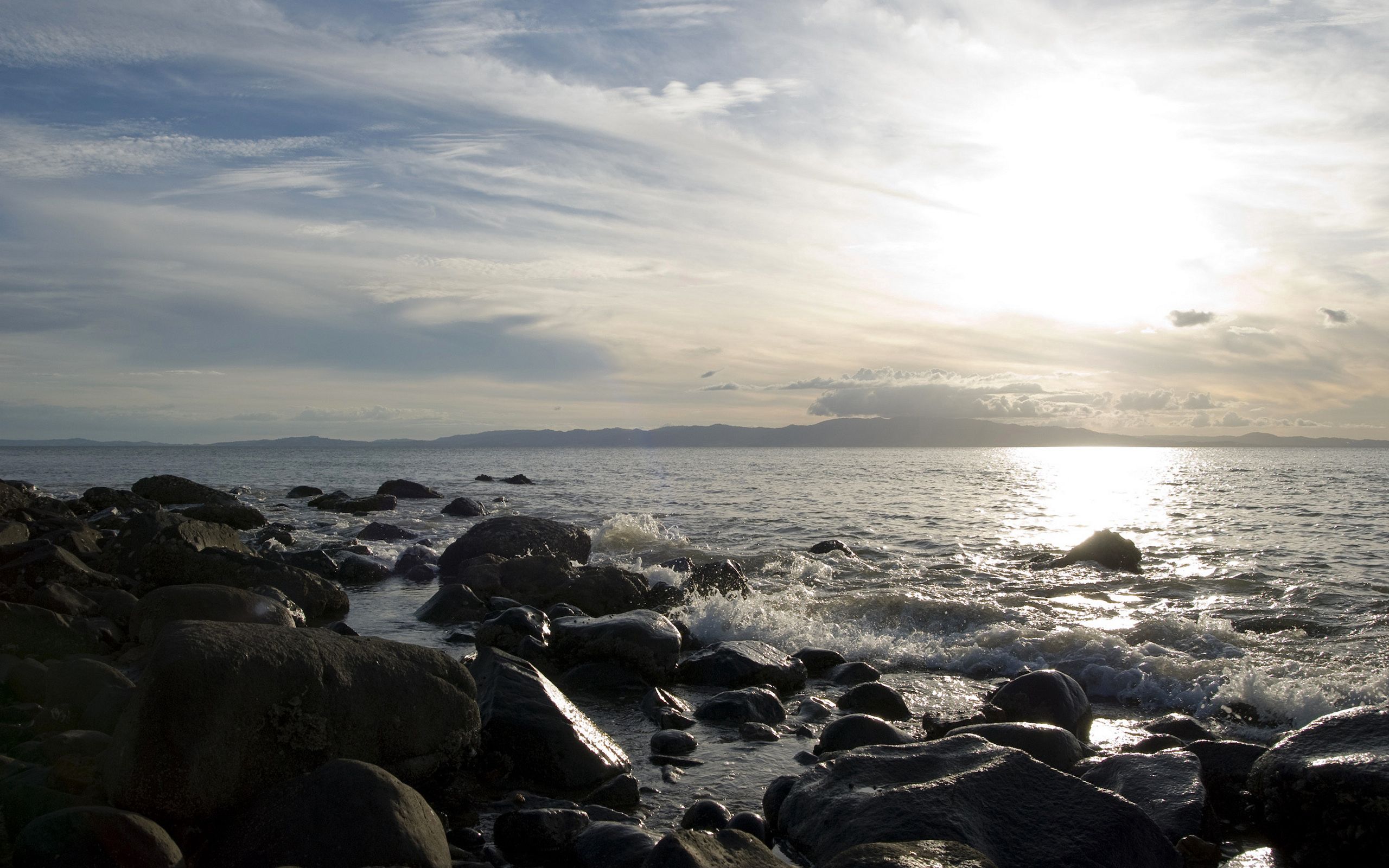 nature, stones, sea, shore, bank, day, whisper Phone Background